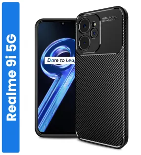 Aramid Fibre Series Shockproof Armor Back Cover for Realme 9i 5G, 6.6 inch, Black