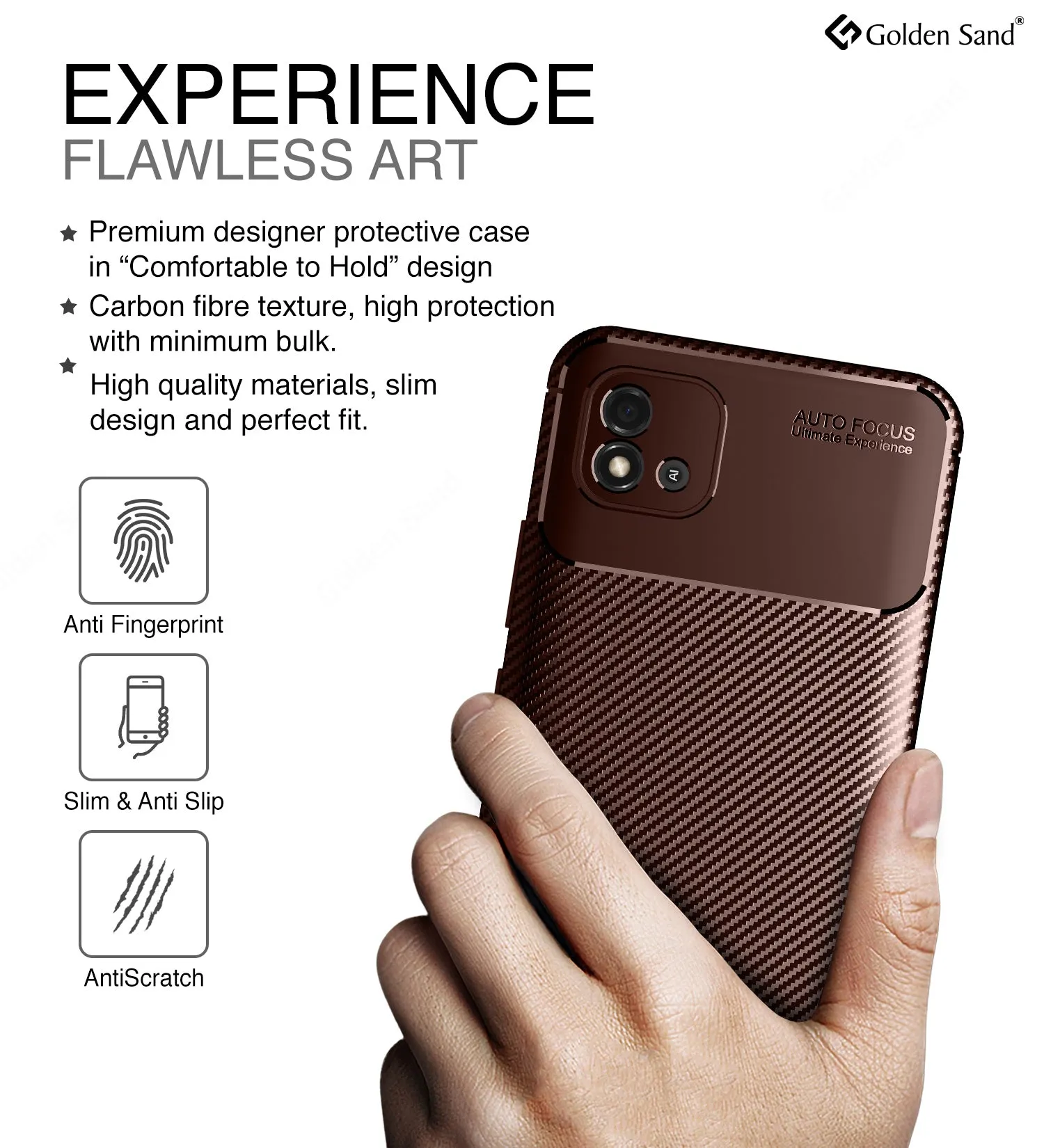Aramid Fibre Series Shockproof Armor Back Cover for Realme C20, Realme C11 (2021), 6.5 inch, Brown