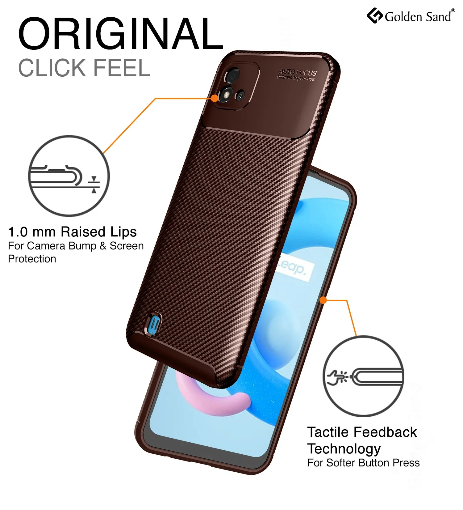 Aramid Fibre Series Shockproof Armor Back Cover for Realme C20, Realme C11 (2021), 6.5 inch, Brown