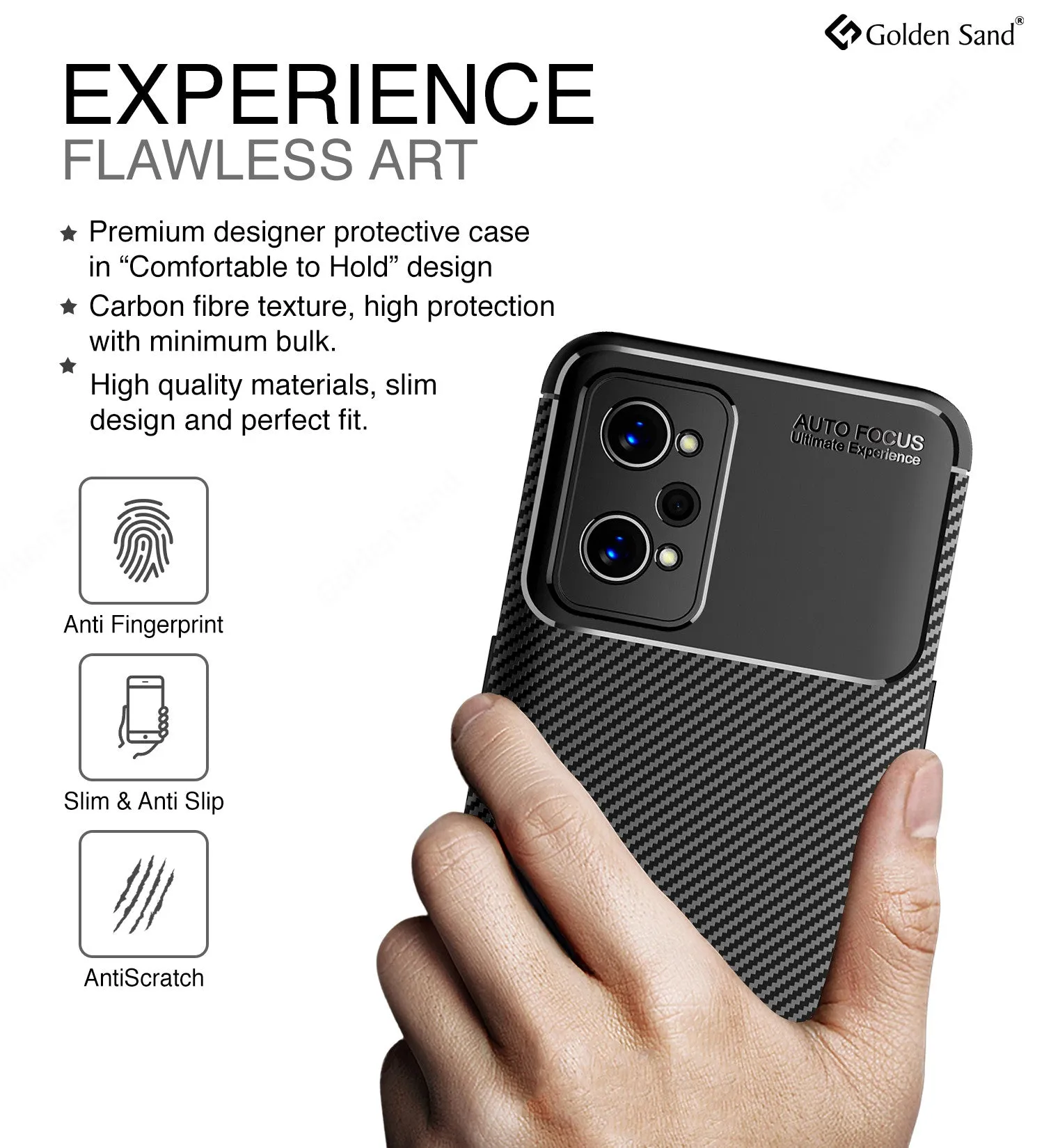 Aramid Fibre Series Shockproof Armor Back Cover for Realme GT 2 Pro, 6.7 inch, Black