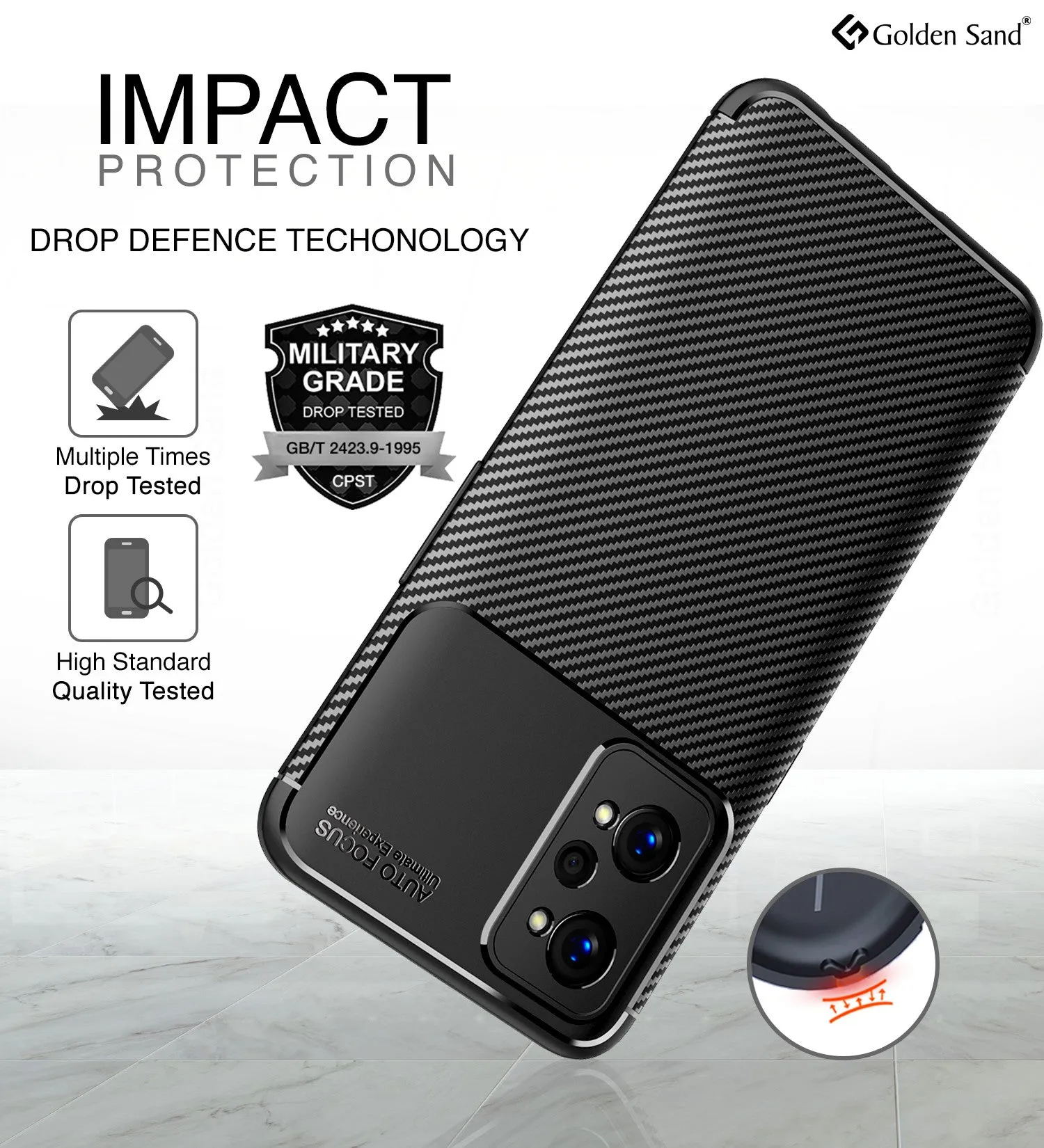 Aramid Fibre Series Shockproof Armor Back Cover for Realme GT 2 Pro, 6.7 inch, Black