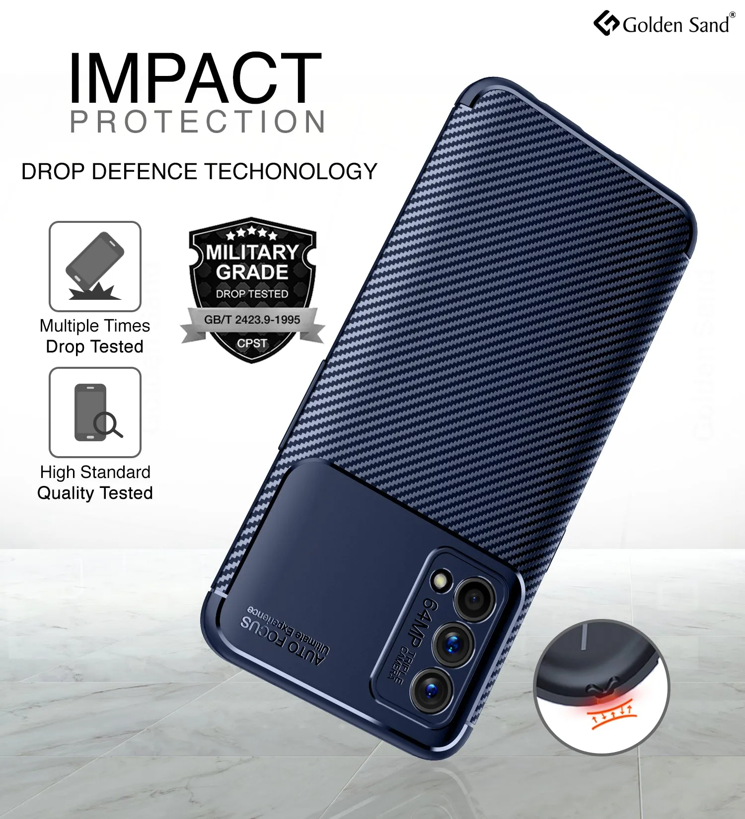 Aramid Fibre Series Shockproof Armor Back Cover for Realme GT Master Edition, 6.43 inch, Blue