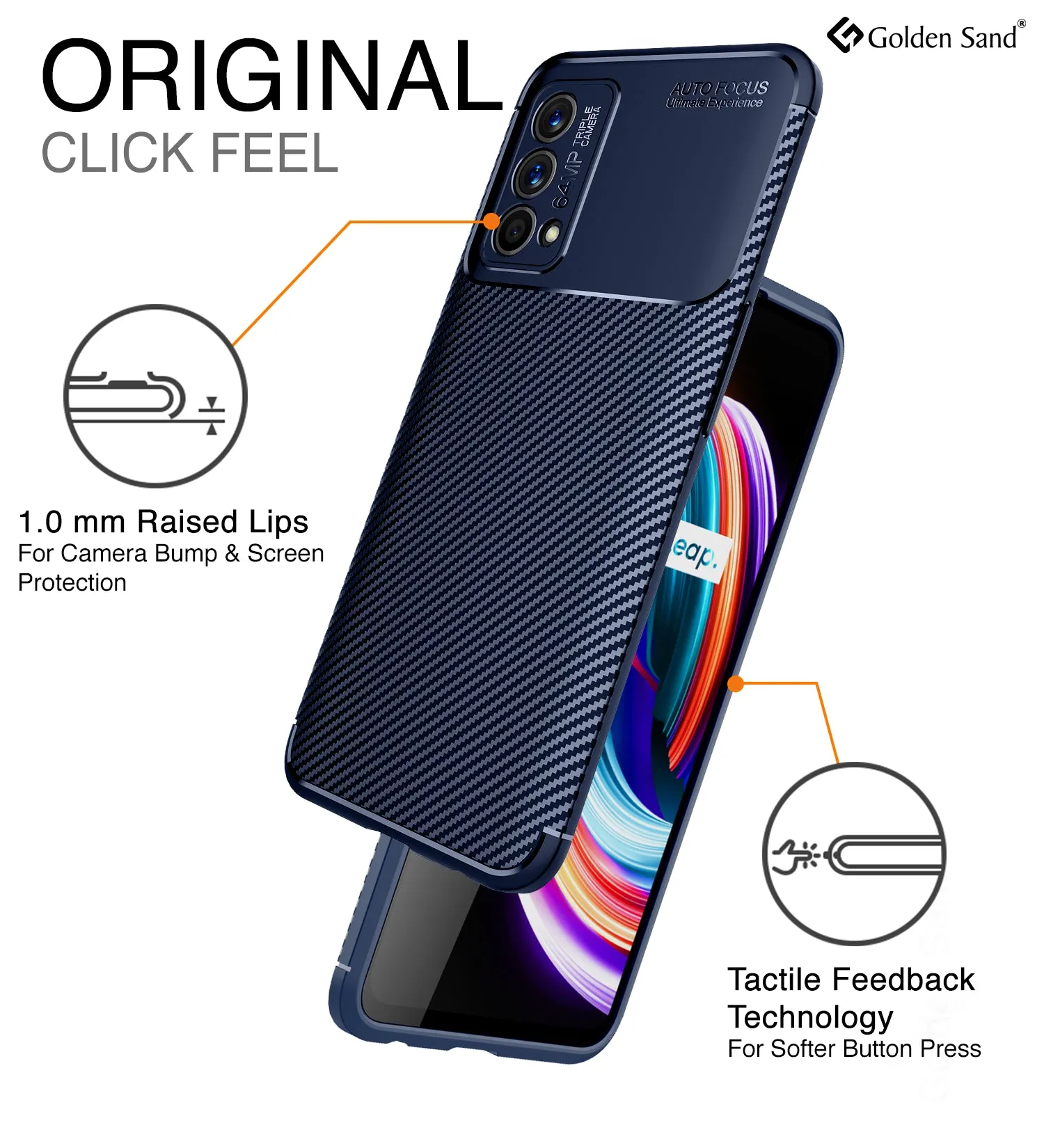 Aramid Fibre Series Shockproof Armor Back Cover for Realme GT Master Edition, 6.43 inch, Blue