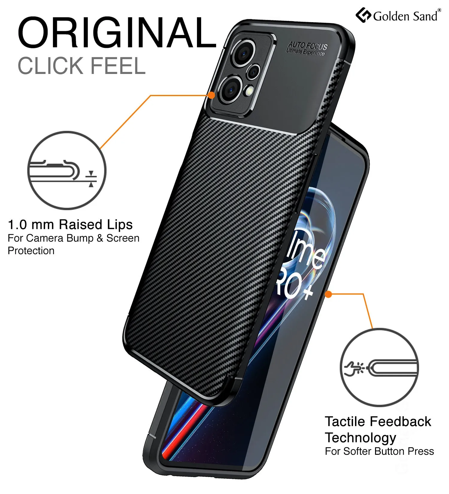 Aramid Fibre Series Shockproof Armor Back Cover for Realme Narzo 50 Pro, Realme 9 Pro  Plus 5G, Realme 9 4G, 6.4 inch, Black