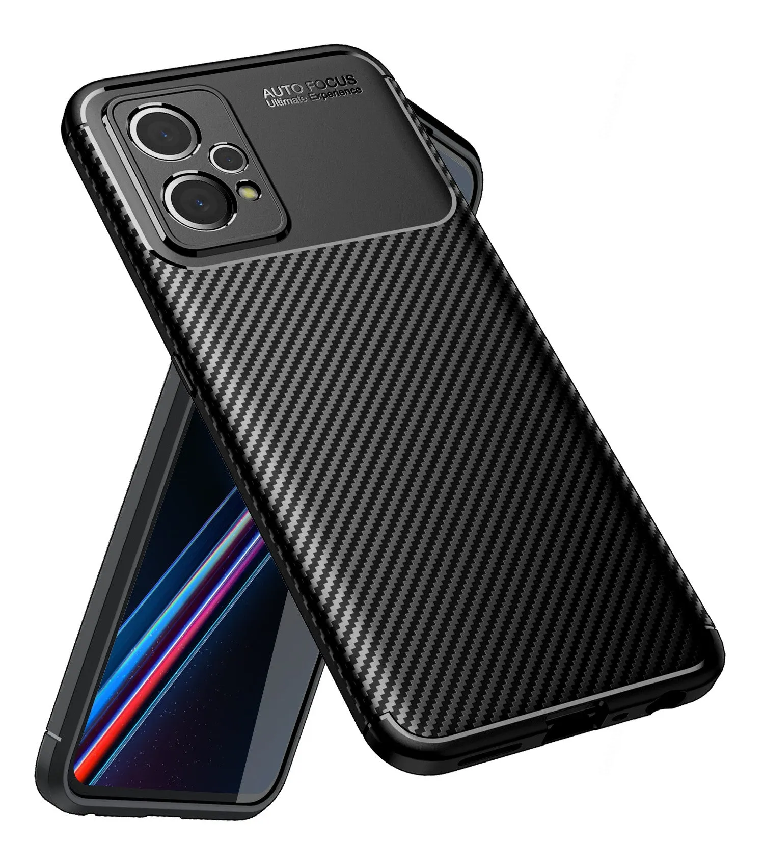 Aramid Fibre Series Shockproof Armor Back Cover for Realme Narzo 50 Pro, Realme 9 Pro  Plus 5G, Realme 9 4G, 6.4 inch, Black
