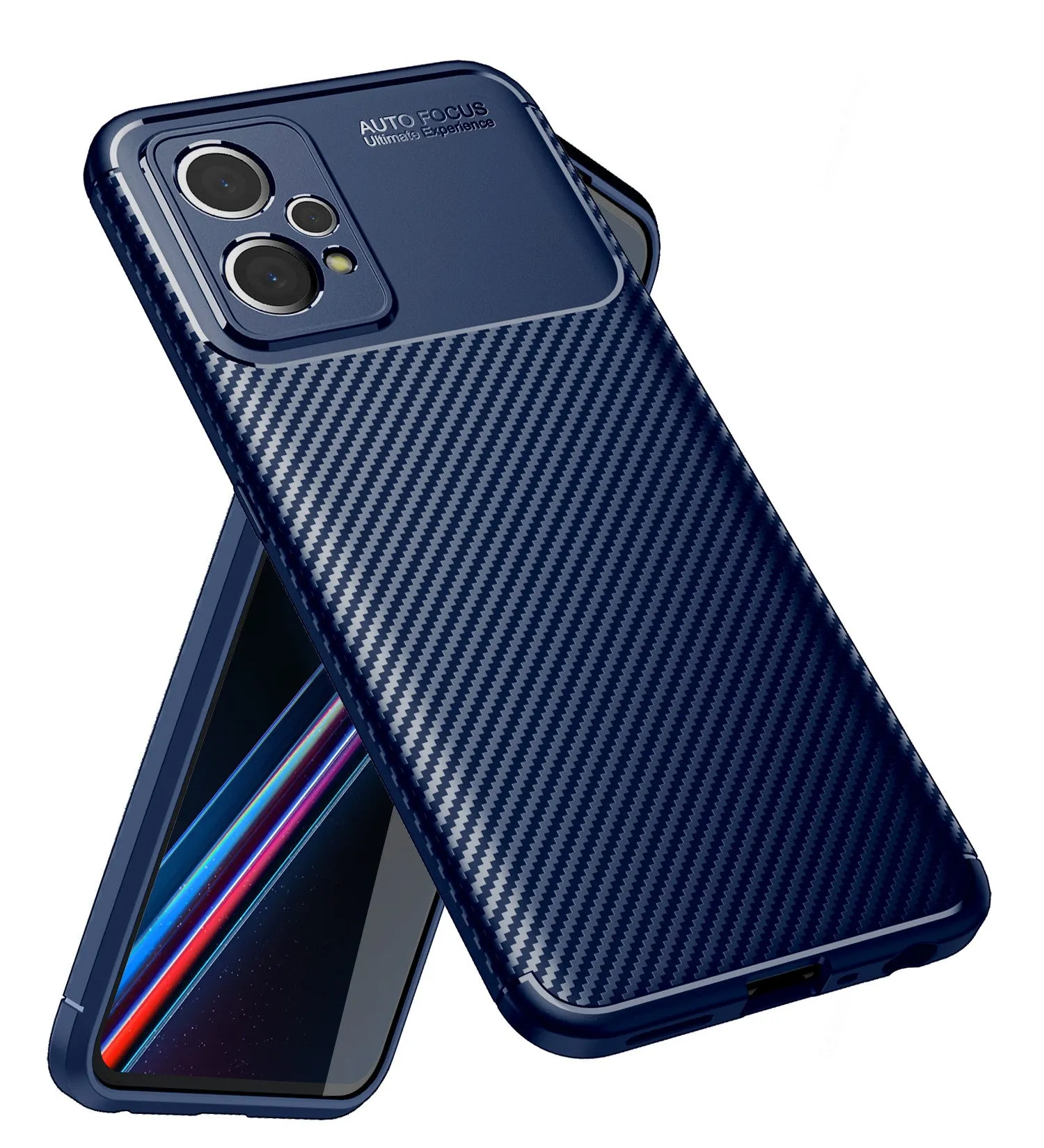 Aramid Fibre Series Shockproof Armor Back Cover for Realme Narzo 50 Pro, Realme 9 Pro  Plus 5G, Realme 9 4G, 6.4 inch, Blue