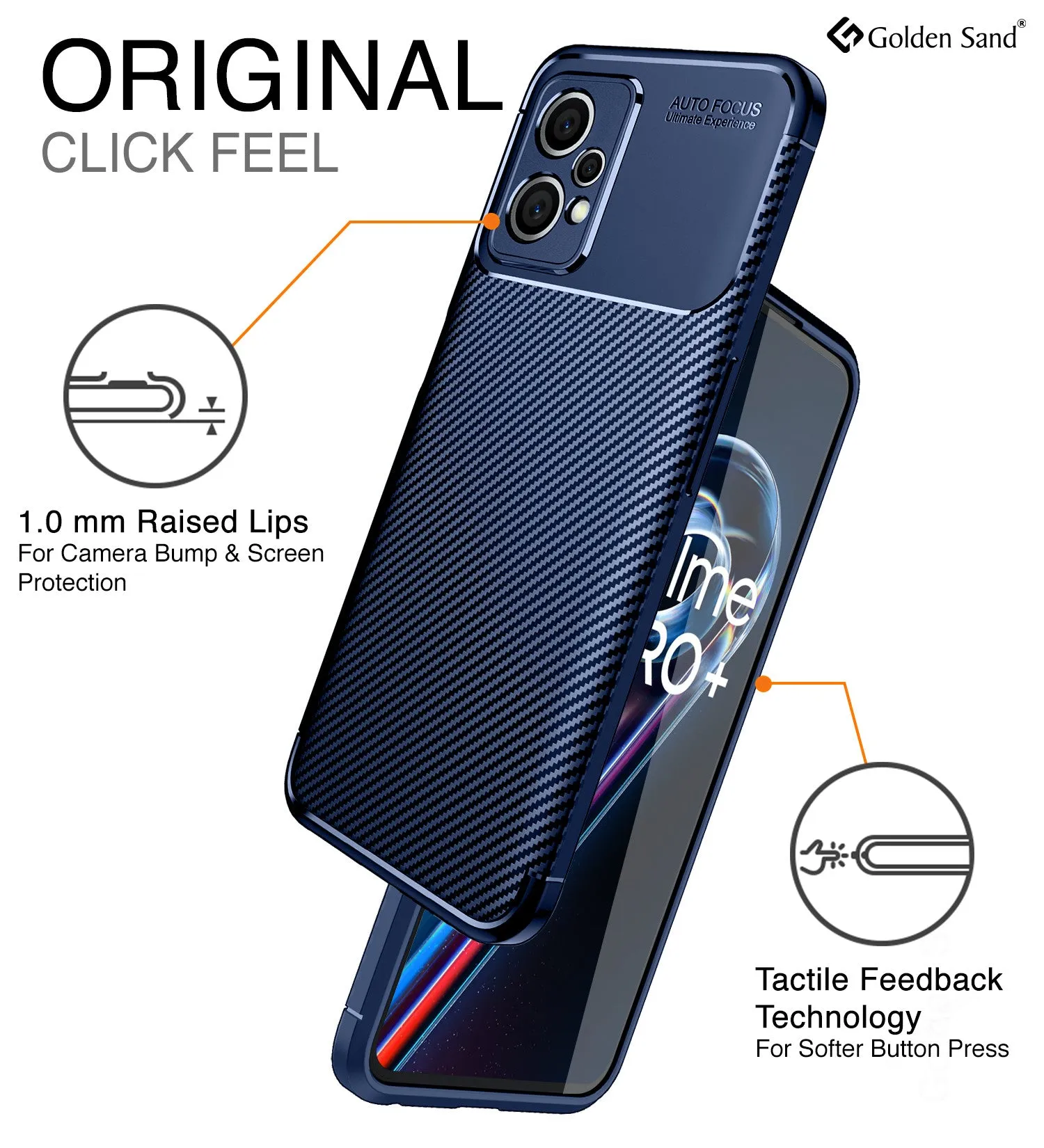 Aramid Fibre Series Shockproof Armor Back Cover for Realme Narzo 50 Pro, Realme 9 Pro  Plus 5G, Realme 9 4G, 6.4 inch, Blue