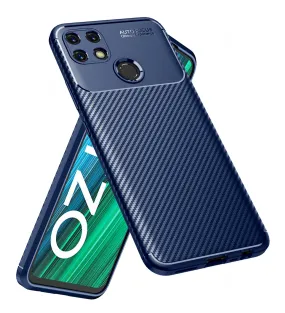 Aramid Fibre Series Shockproof Armor Back Cover for Realme Narzo 50A, 6.5 inch, Blue