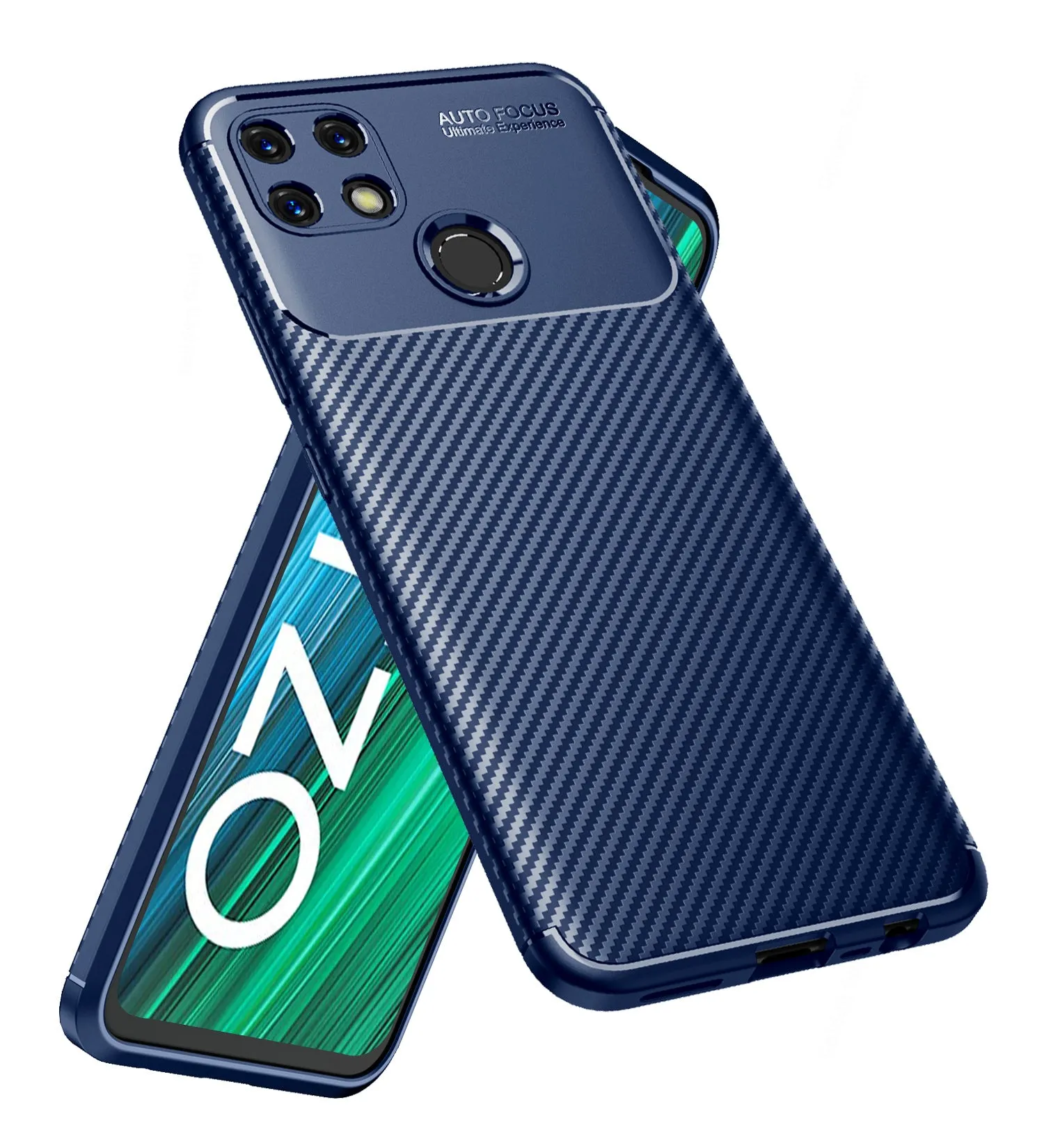 Aramid Fibre Series Shockproof Armor Back Cover for Realme Narzo 50A, 6.5 inch, Blue