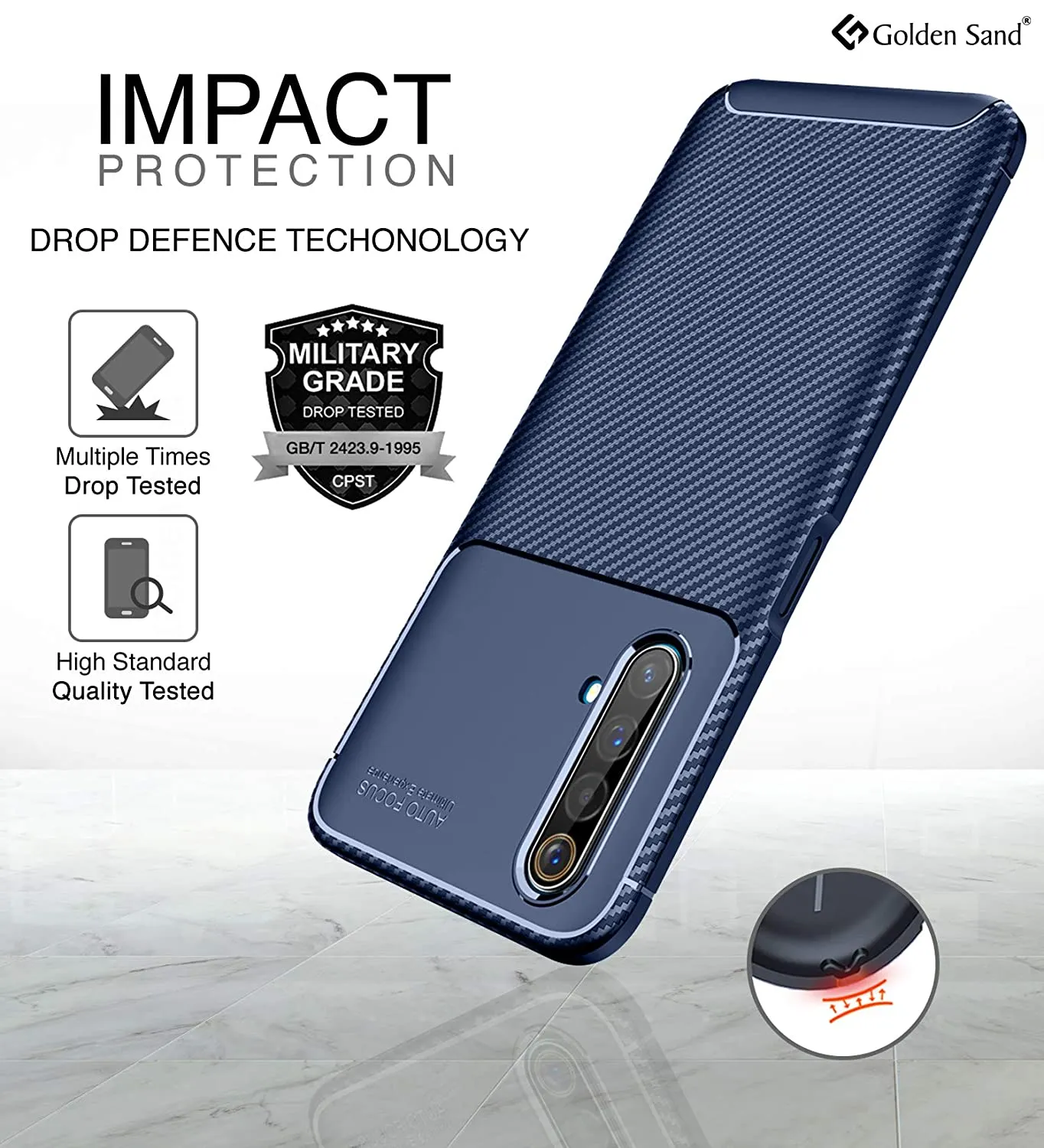 Aramid Fibre Series Shockproof Armor Back Cover for Realme X3, Realme X3 Super Zoom 6.6 inch, Blue