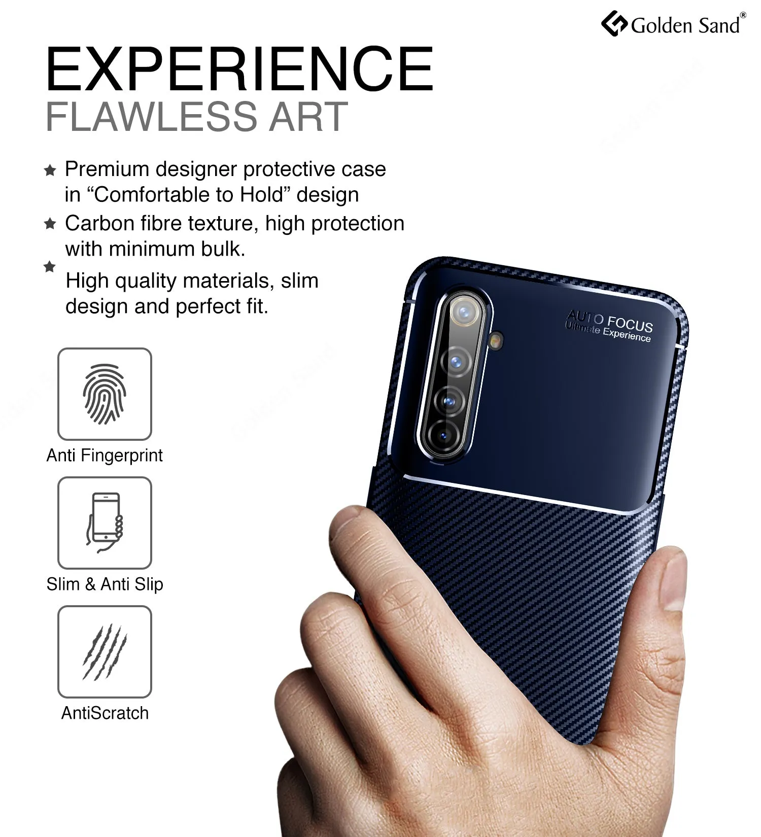 Aramid Fibre Series Shockproof Armor Back Cover for Realme X50 Pro, Rust Blue