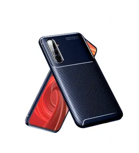 Aramid Fibre Series Shockproof Armor Back Cover for Realme X50 Pro, Rust Blue