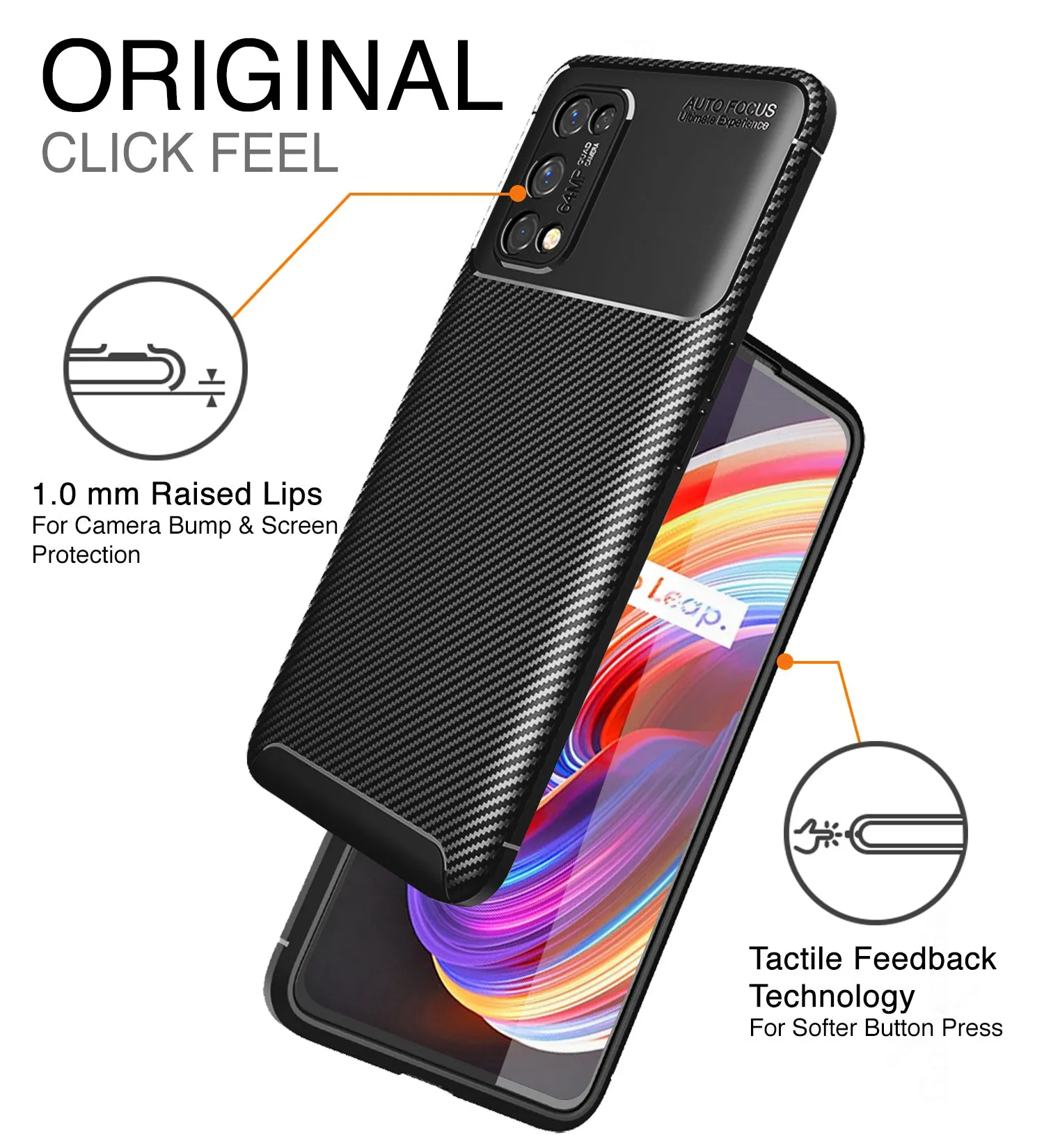 Aramid Fibre Series Shockproof Armor Back Cover for Realme X7 Pro, Realme X7 Pro 5G, Black