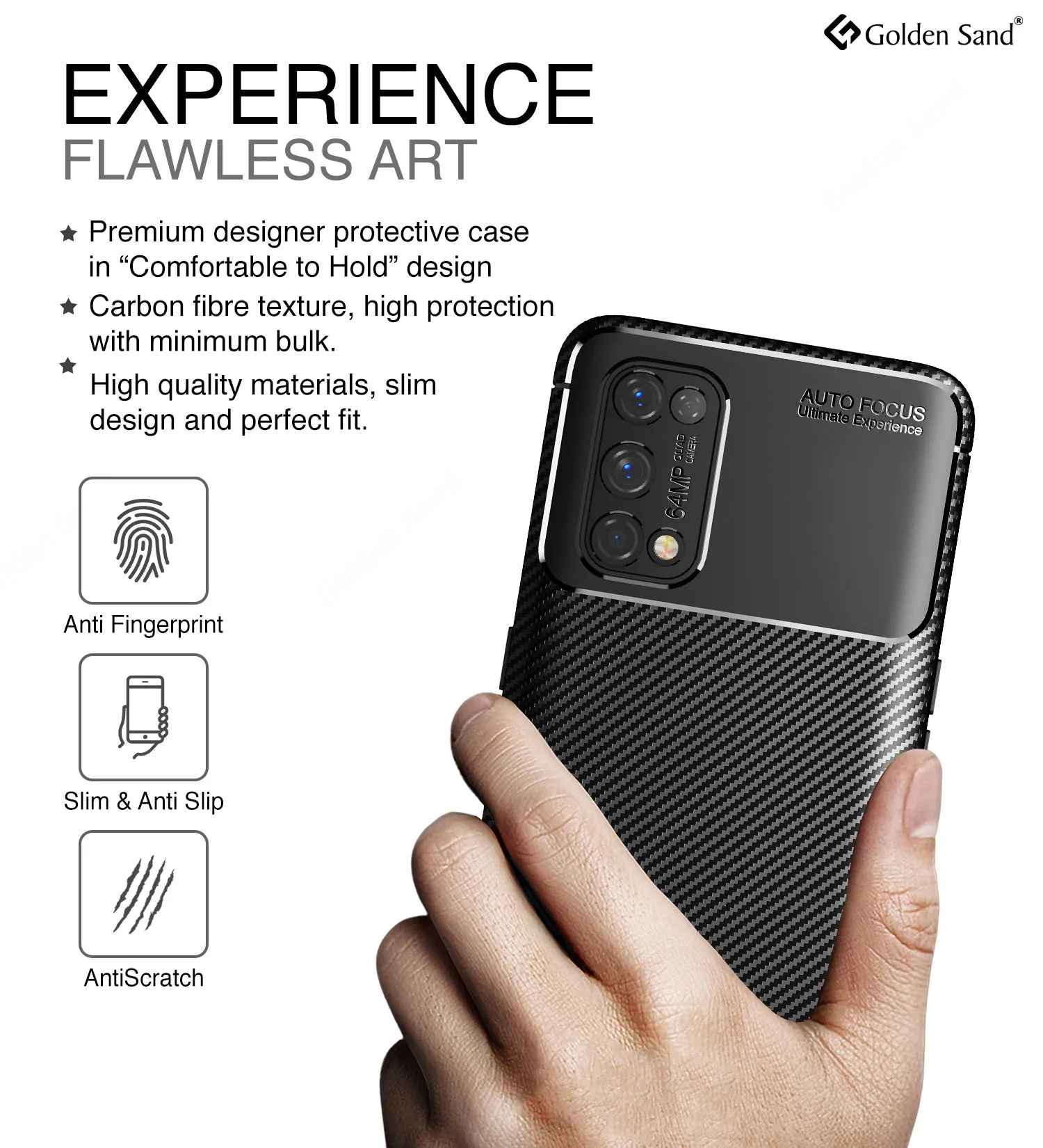 Aramid Fibre Series Shockproof Armor Back Cover for Realme X7 Pro, Realme X7 Pro 5G, Black