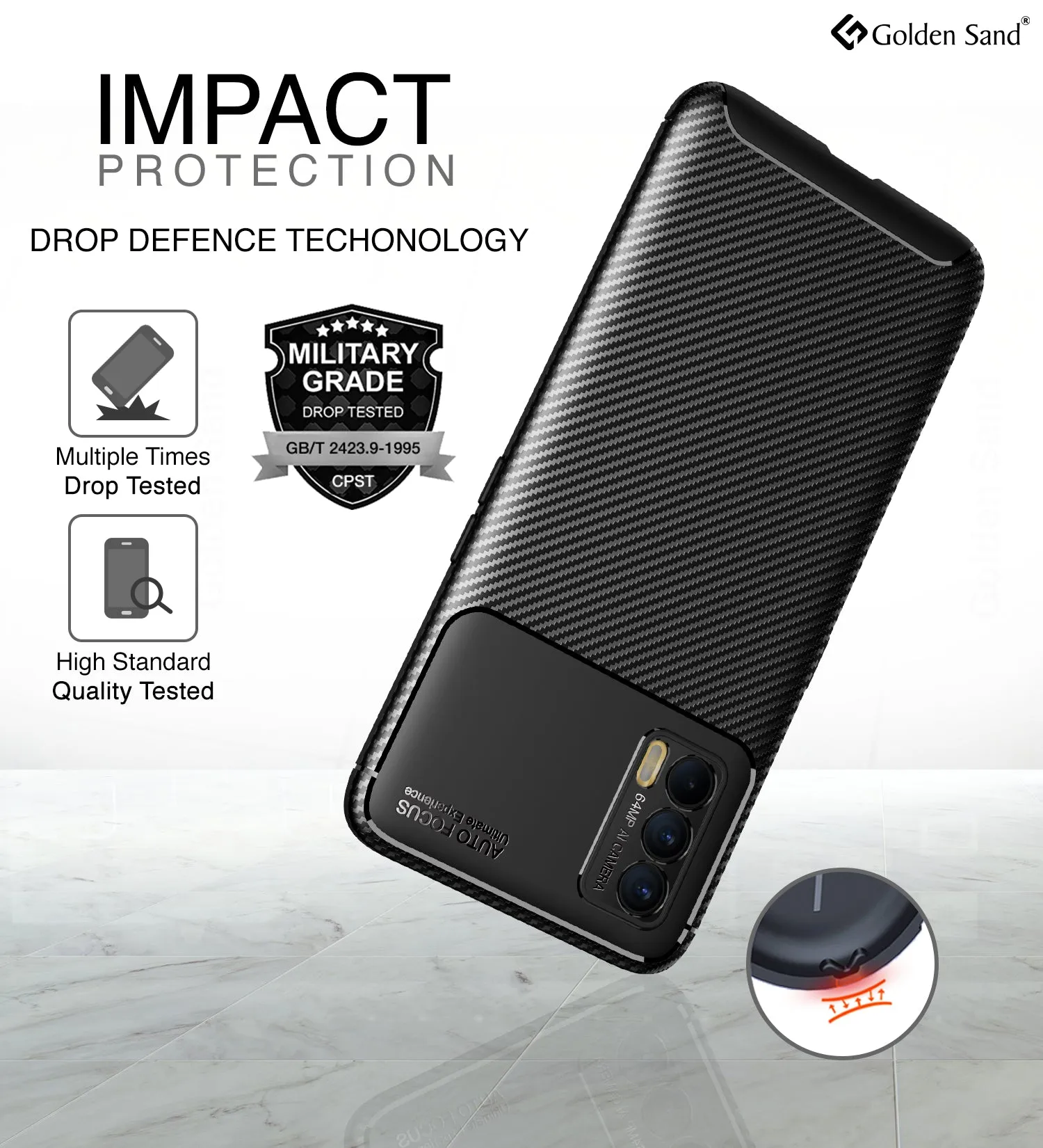 Aramid Fibre Series Shockproof Armor Back Cover for Realme X7, Realme X7 5G, 6.4 inch, Black