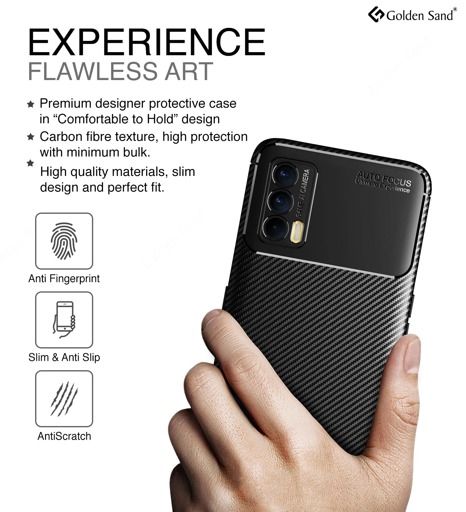 Aramid Fibre Series Shockproof Armor Back Cover for Realme X7, Realme X7 5G, 6.4 inch, Black