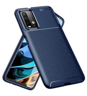 Aramid Fibre Series Shockproof Armor Back Cover for Redmi 9 Power, Blazing Blue