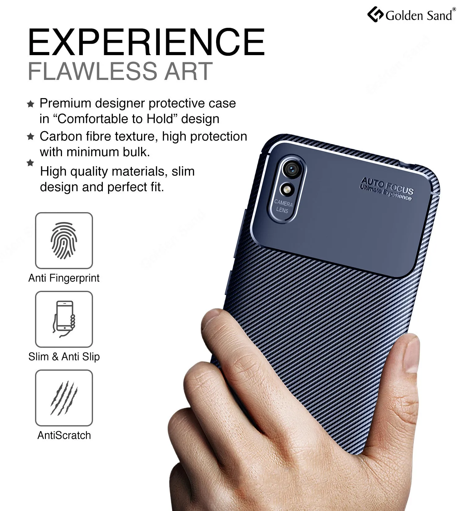 Aramid Fibre Series Shockproof Armor Back Cover for Redmi 9i, Sea Blue