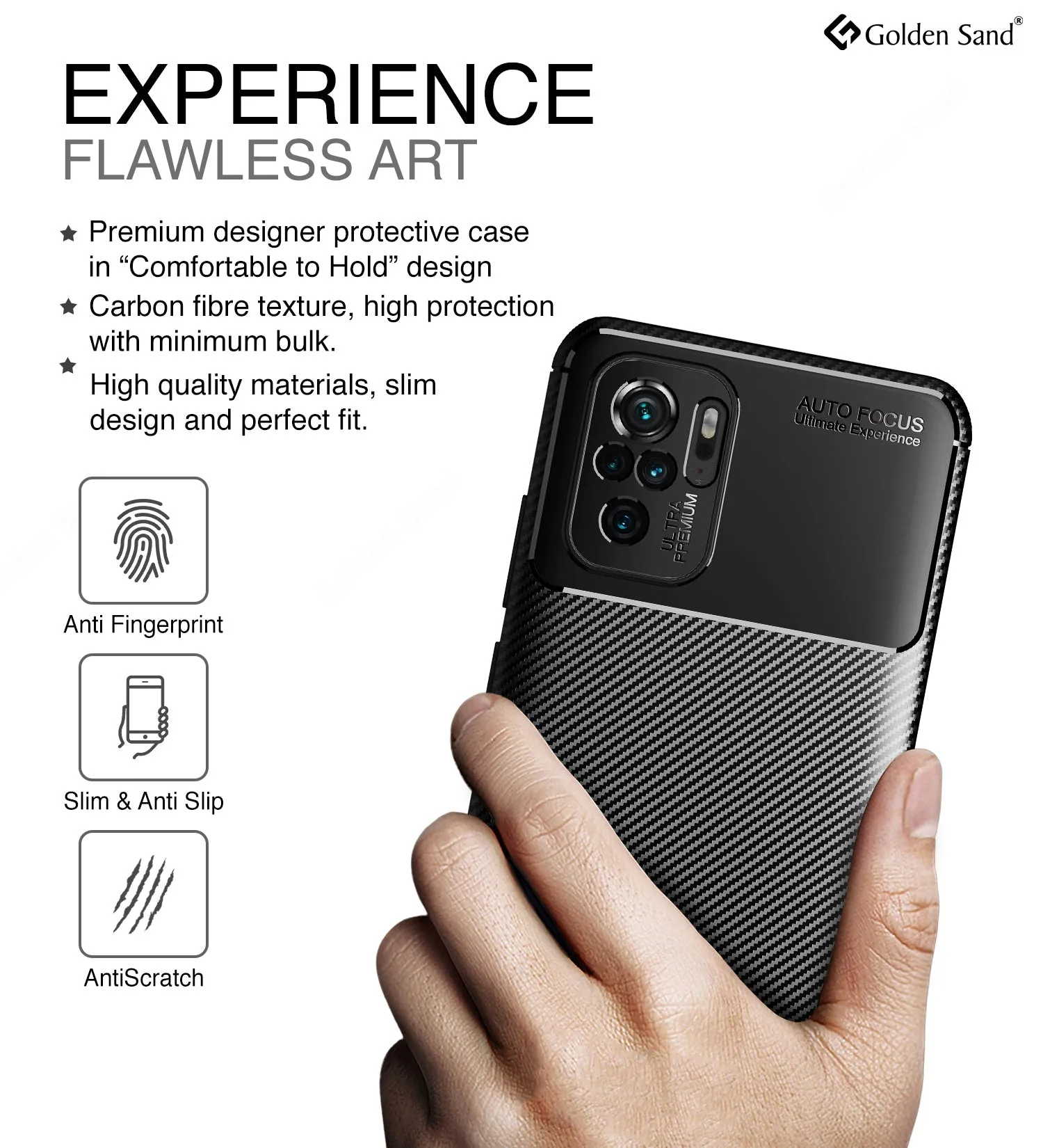 Aramid Fibre Series Shockproof Armor Back Cover for REDMI Note 11 SE, Xiaomi Redmi Note 10, Xiaomi Redmi Note 10S, 6.43 inch, Black