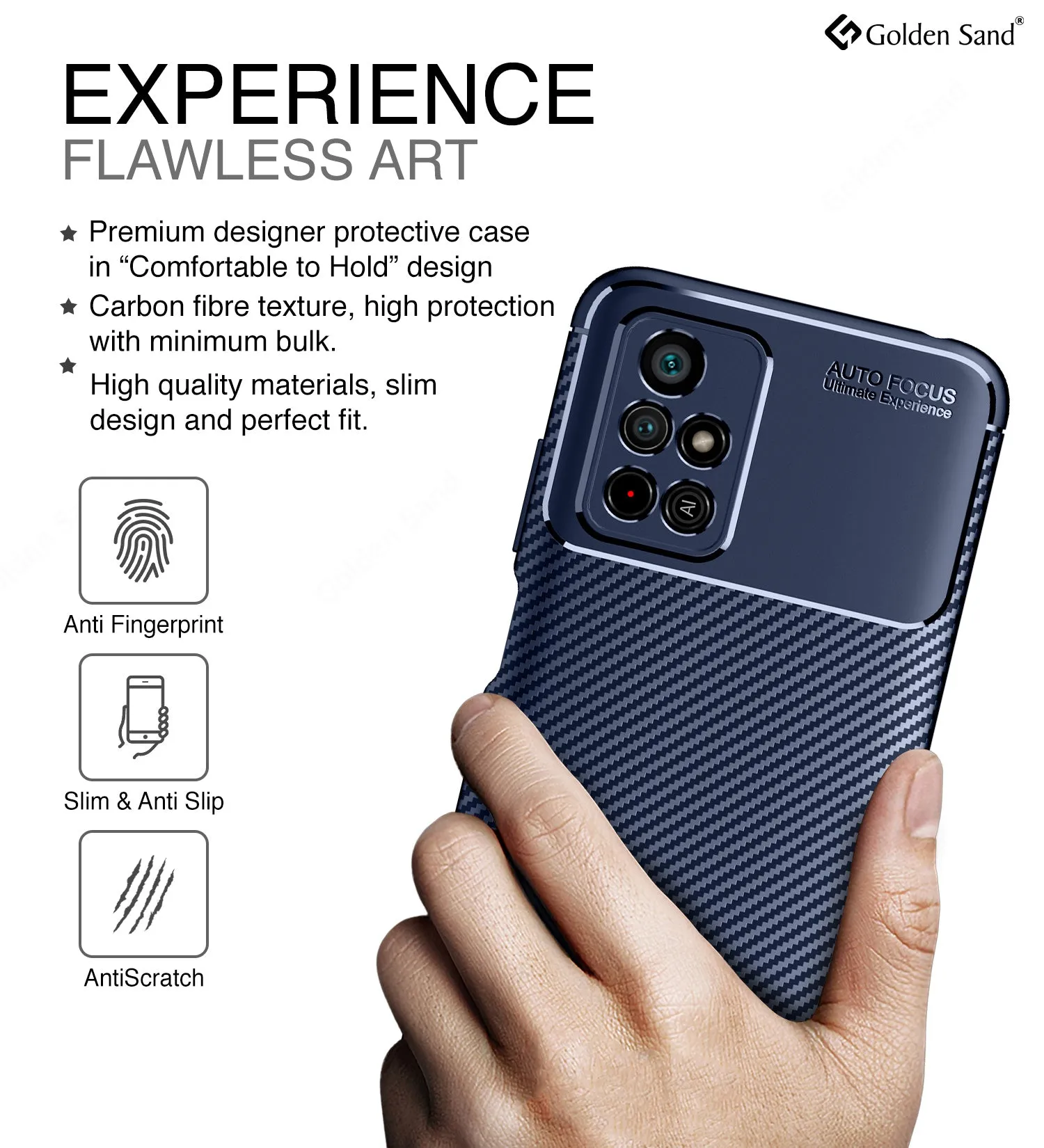 Aramid Fibre Series Shockproof Armor Back Cover for Redmi Note 11T 5G, Poco M4 Pro 5G, 6.6 inch, Blue