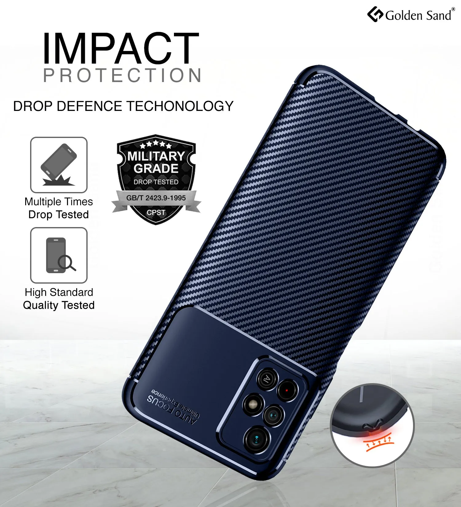Aramid Fibre Series Shockproof Armor Back Cover for Redmi Note 11T 5G, Poco M4 Pro 5G, 6.6 inch, Blue