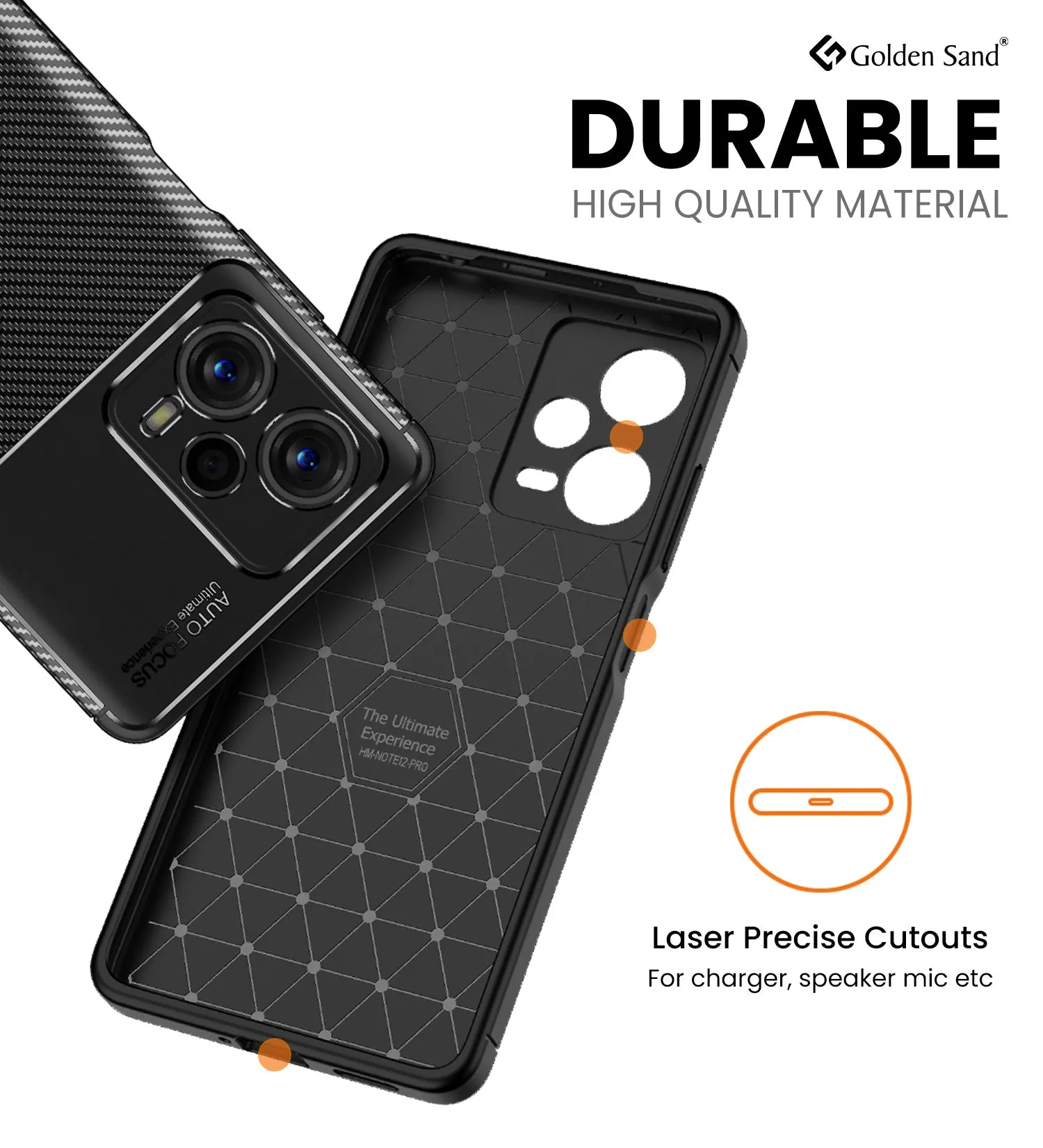 Aramid Fibre Series Shockproof Armor Back Cover for Redmi Note 12 Pro  Plus 5G, 6.67 inch, Black