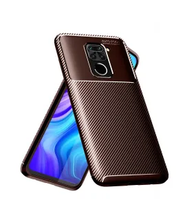 Aramid Fibre Series Shockproof Armor Back Cover for Redmi Note 9, 6.53 inch, Brown