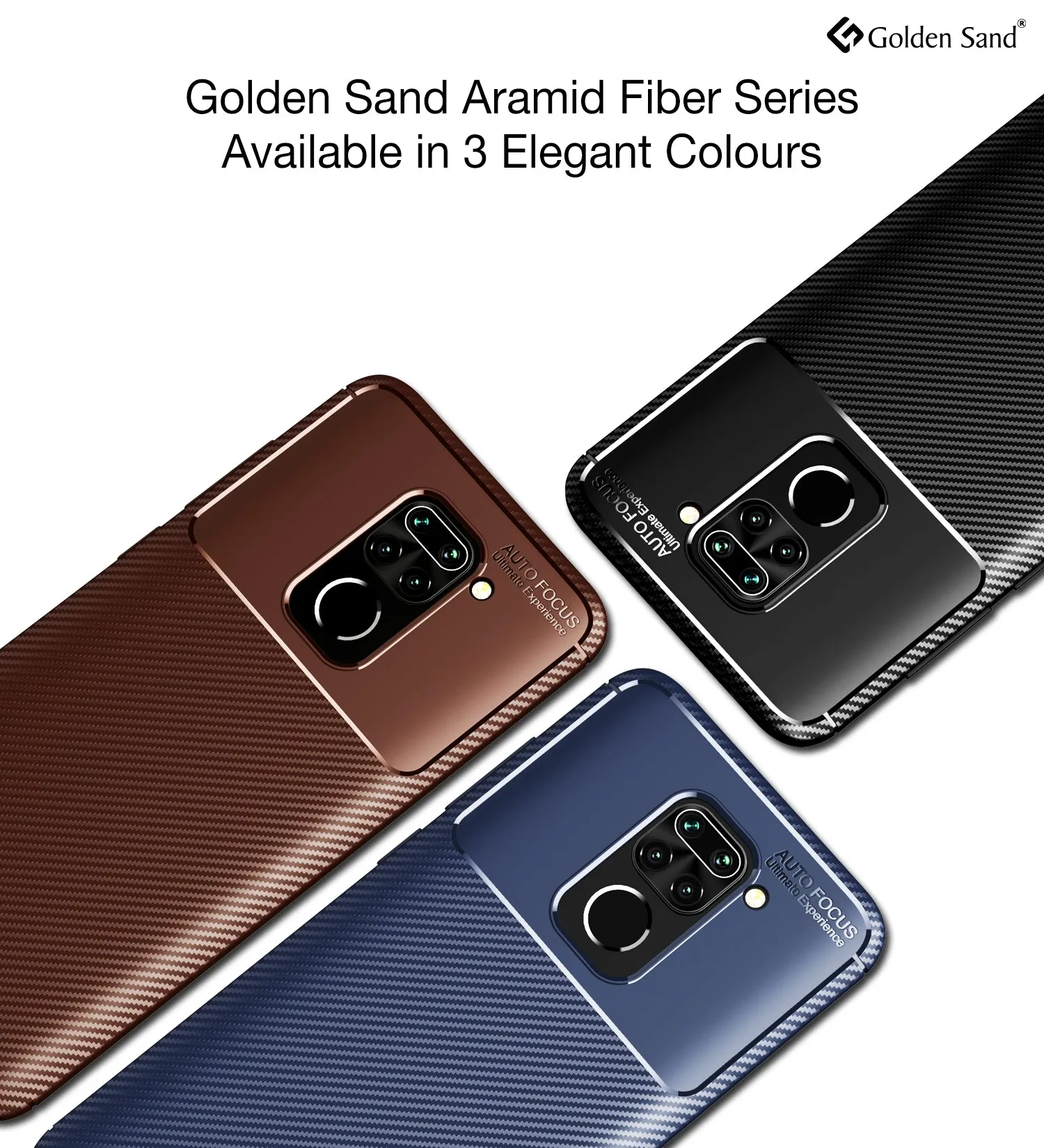 Aramid Fibre Series Shockproof Armor Back Cover for Redmi Note 9, 6.53 inch, Brown