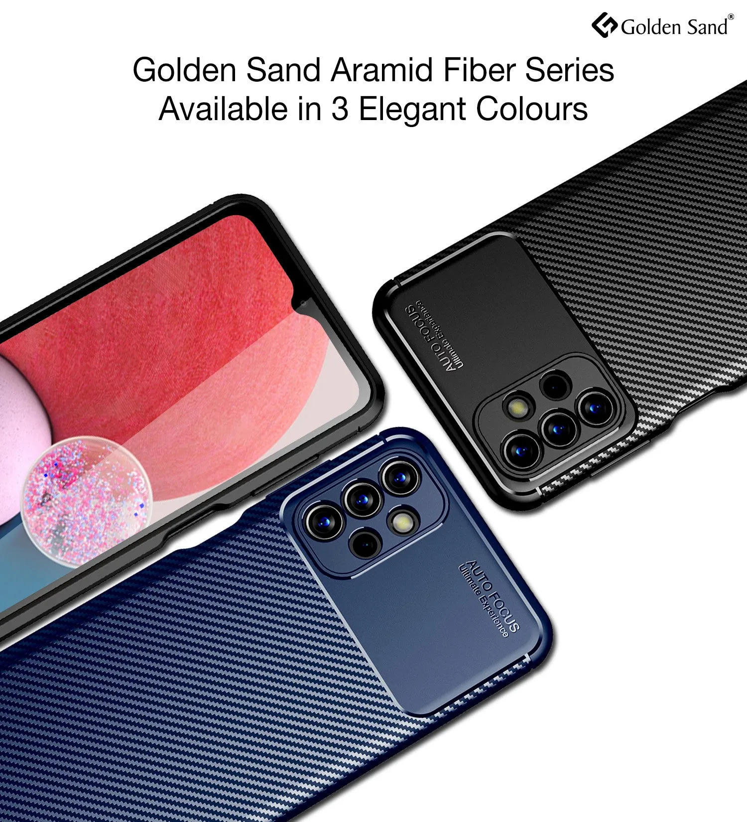 Aramid Fibre Series Shockproof Armor Back Cover for Samsung Galaxy A13 4G, 6.6 inch, Black