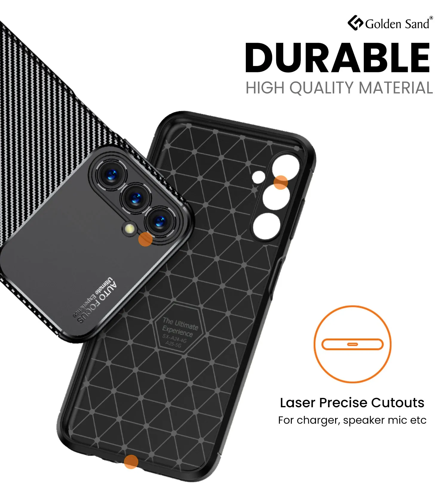Aramid Fibre Series Shockproof Armor Back Cover for Samsung Galaxy A15 5G, Samsung Galaxy F15 5G, 6.5 inch, Black