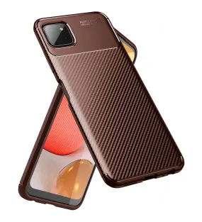 Aramid Fibre Series Shockproof Armor Back Cover for Samsung Galaxy A22 5G, Samsung Galaxy F42 5G, 6.6 inch, Brown