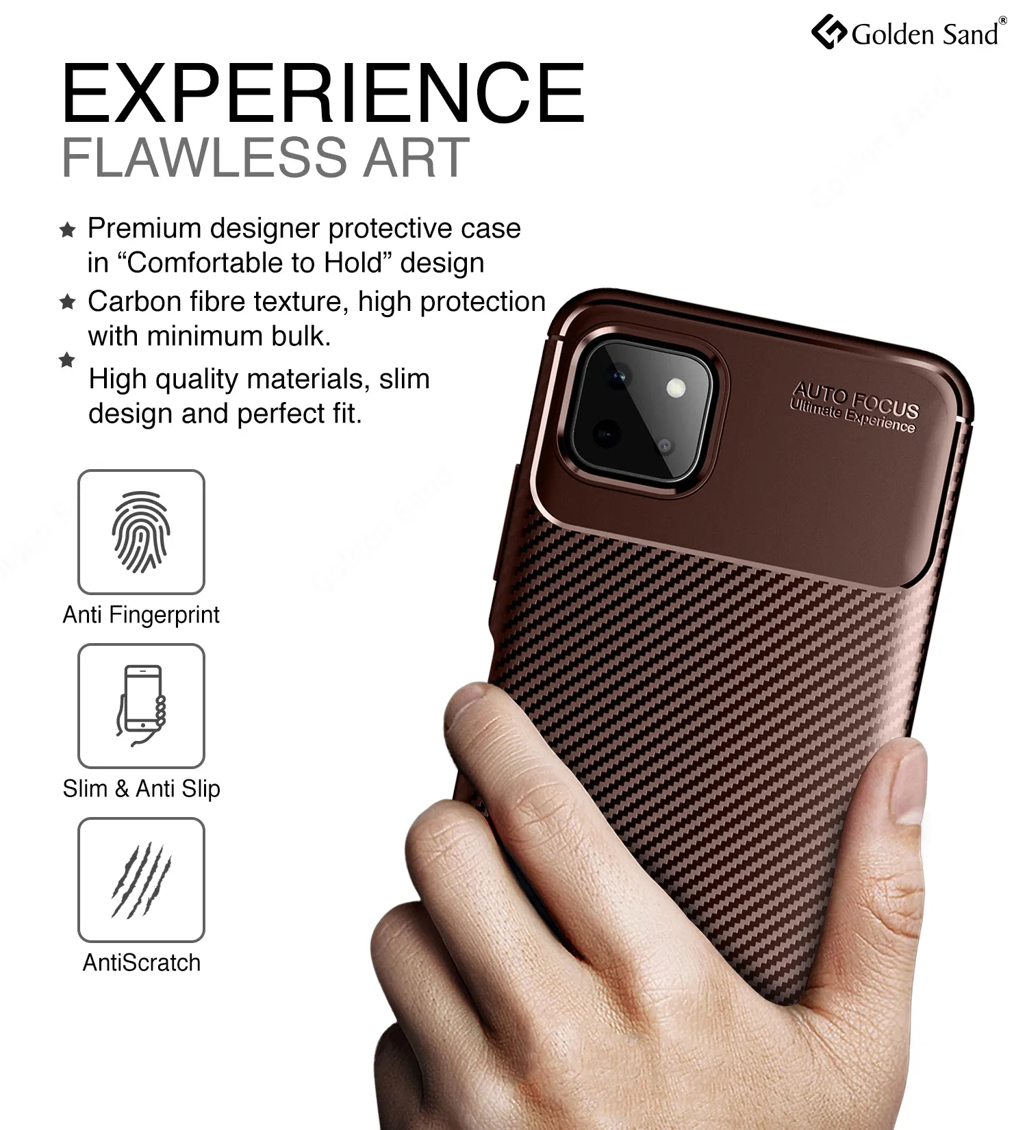 Aramid Fibre Series Shockproof Armor Back Cover for Samsung Galaxy A22 5G, Samsung Galaxy F42 5G, 6.6 inch, Brown
