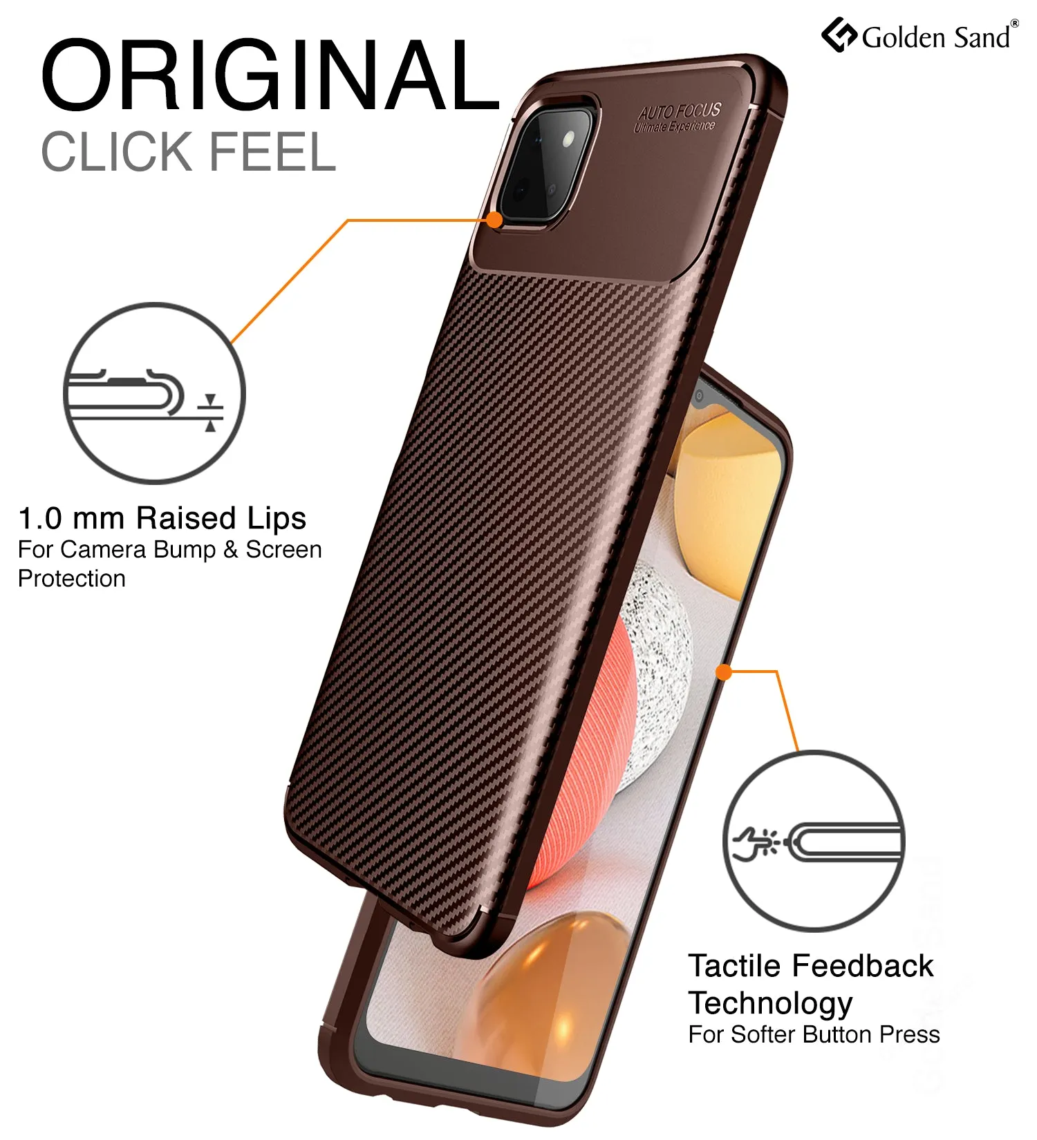 Aramid Fibre Series Shockproof Armor Back Cover for Samsung Galaxy A22 5G, Samsung Galaxy F42 5G, 6.6 inch, Brown