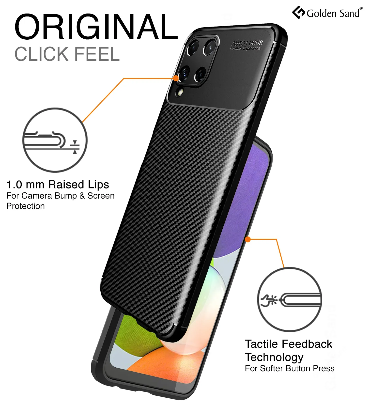 Aramid Fibre Series Shockproof Armor Back Cover for Samsung Galaxy A22, 6.4 inch, Black