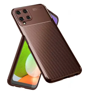 Aramid Fibre Series Shockproof Armor Back Cover for Samsung Galaxy A22, 6.4 inch, Brown