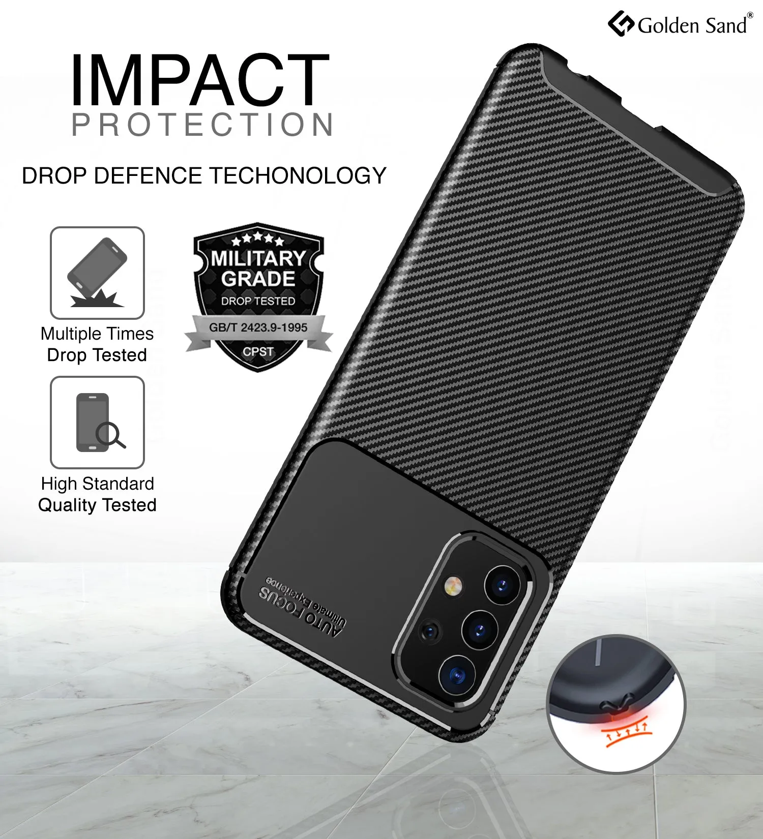 Aramid Fibre Series Shockproof Armor Back Cover for Samsung Galaxy A32 4G, 6.4 inch, Black