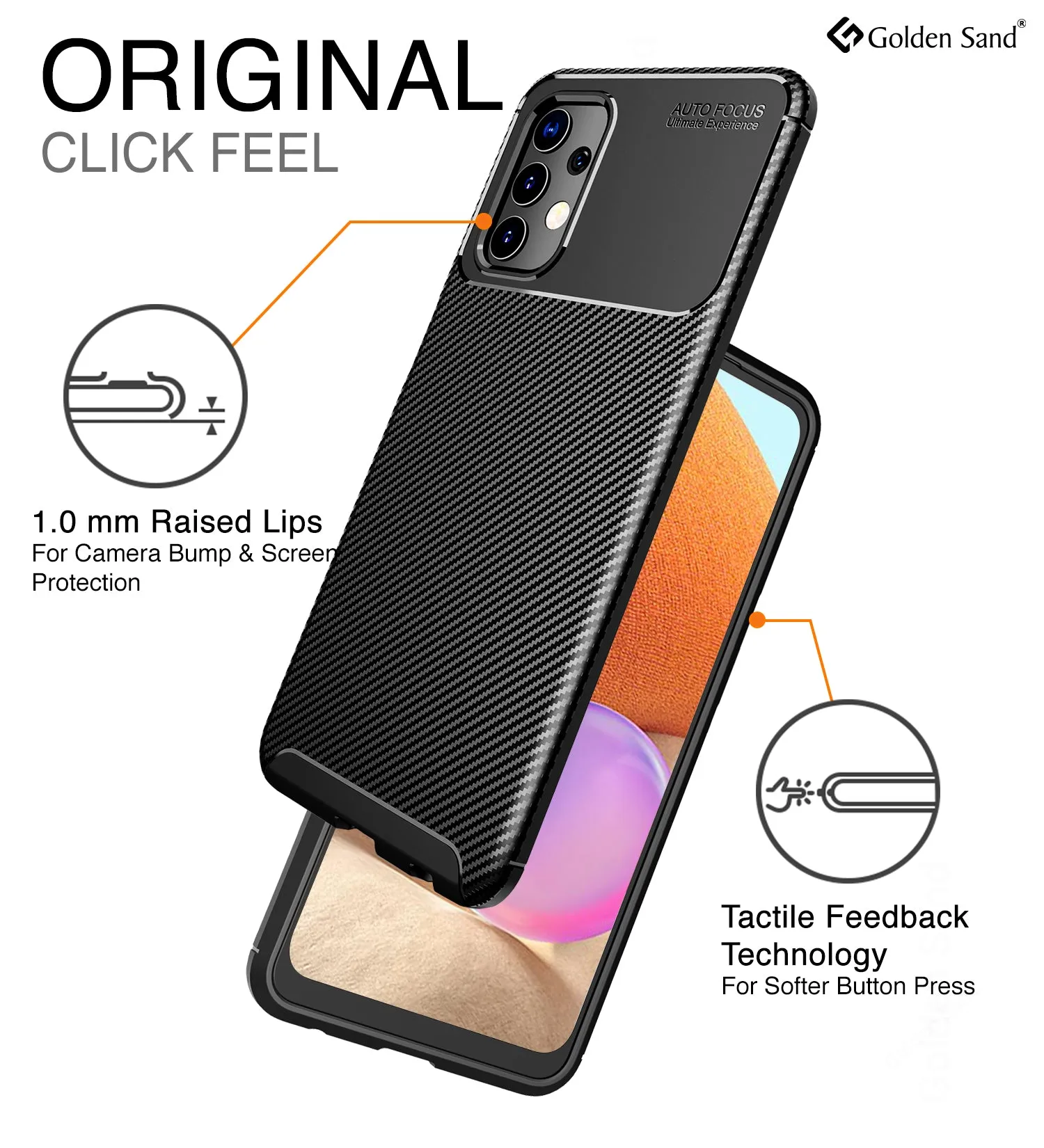 Aramid Fibre Series Shockproof Armor Back Cover for Samsung Galaxy A32 4G, 6.4 inch, Black