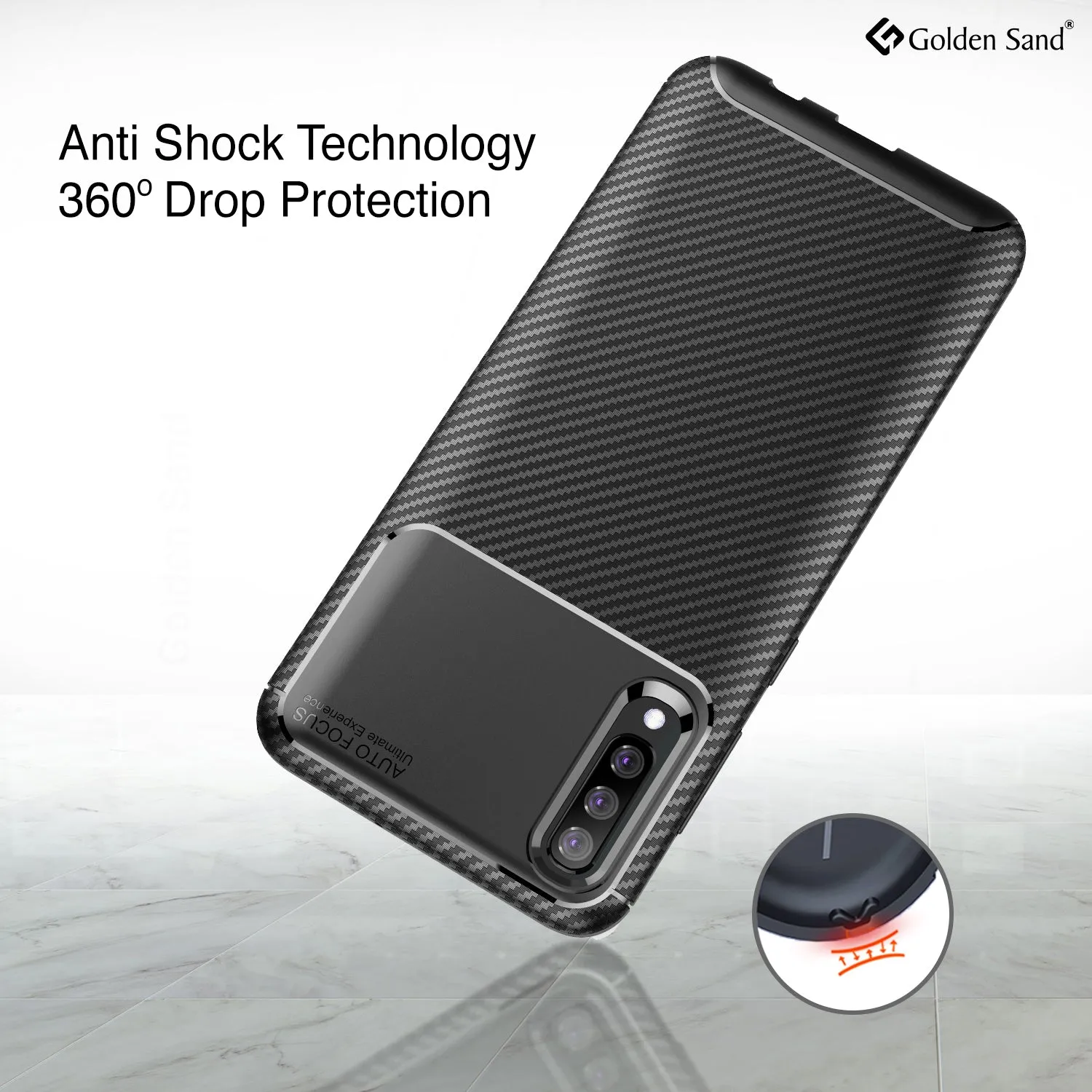 Aramid Fibre Series Shockproof Armor Back Cover for Samsung Galaxy A50s, A50, A30s 6.4 inch, Black