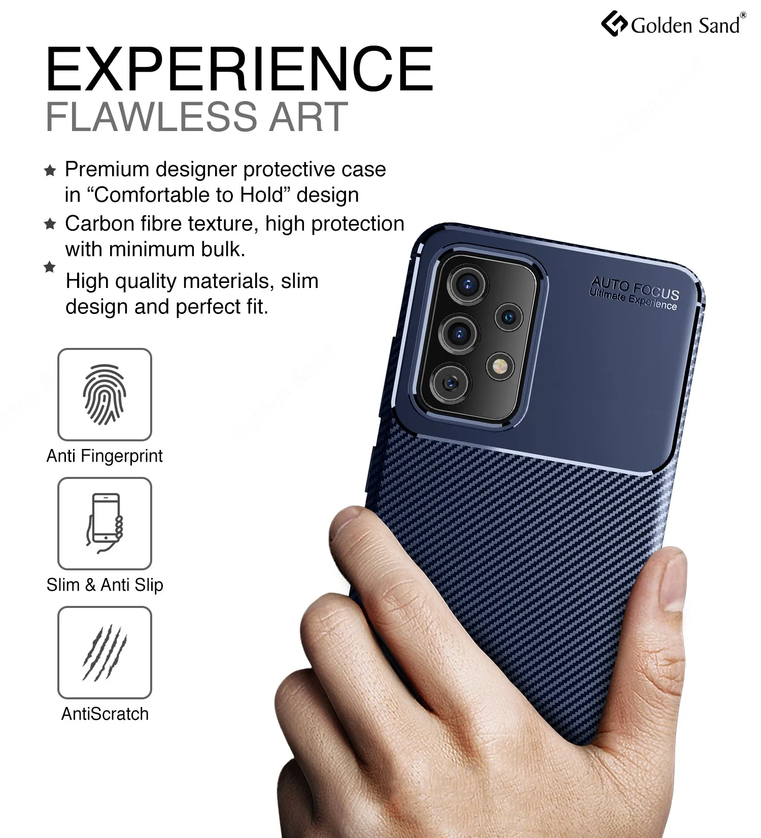 Aramid Fibre Series Shockproof Armor Back Cover for Samsung Galaxy A52 5G, Samsung Galaxy A52, Samsung Galaxy A52s 5G, 6.5 inch, Blue
