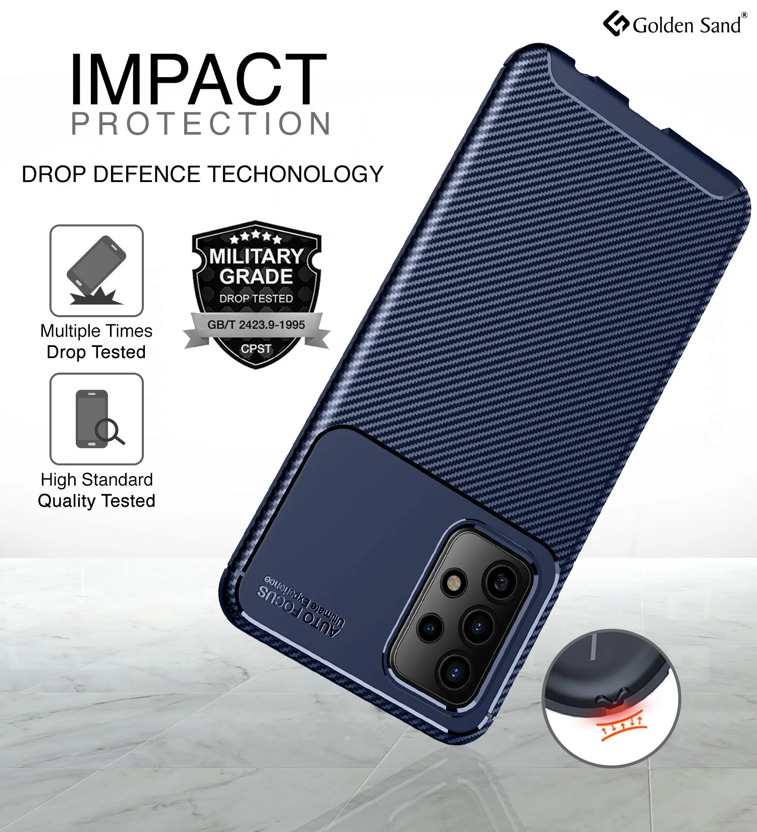Aramid Fibre Series Shockproof Armor Back Cover for Samsung Galaxy A52 5G, Samsung Galaxy A52, Samsung Galaxy A52s 5G, 6.5 inch, Blue