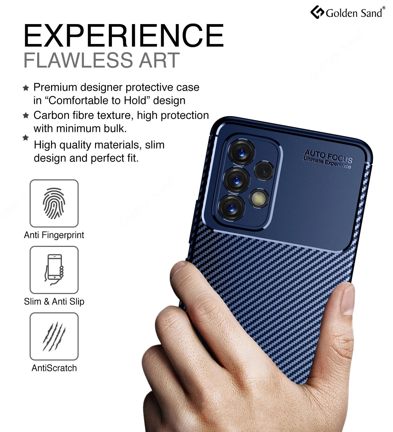Aramid Fibre Series Shockproof Armor Back Cover for Samsung Galaxy A53 5G, 6.5 inch, Blue