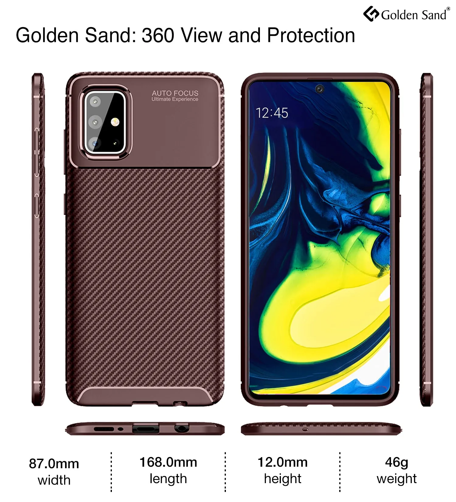Aramid Fibre Series Shockproof Armor Back Cover for Samsung Galaxy A71 6.7 inch, Brown