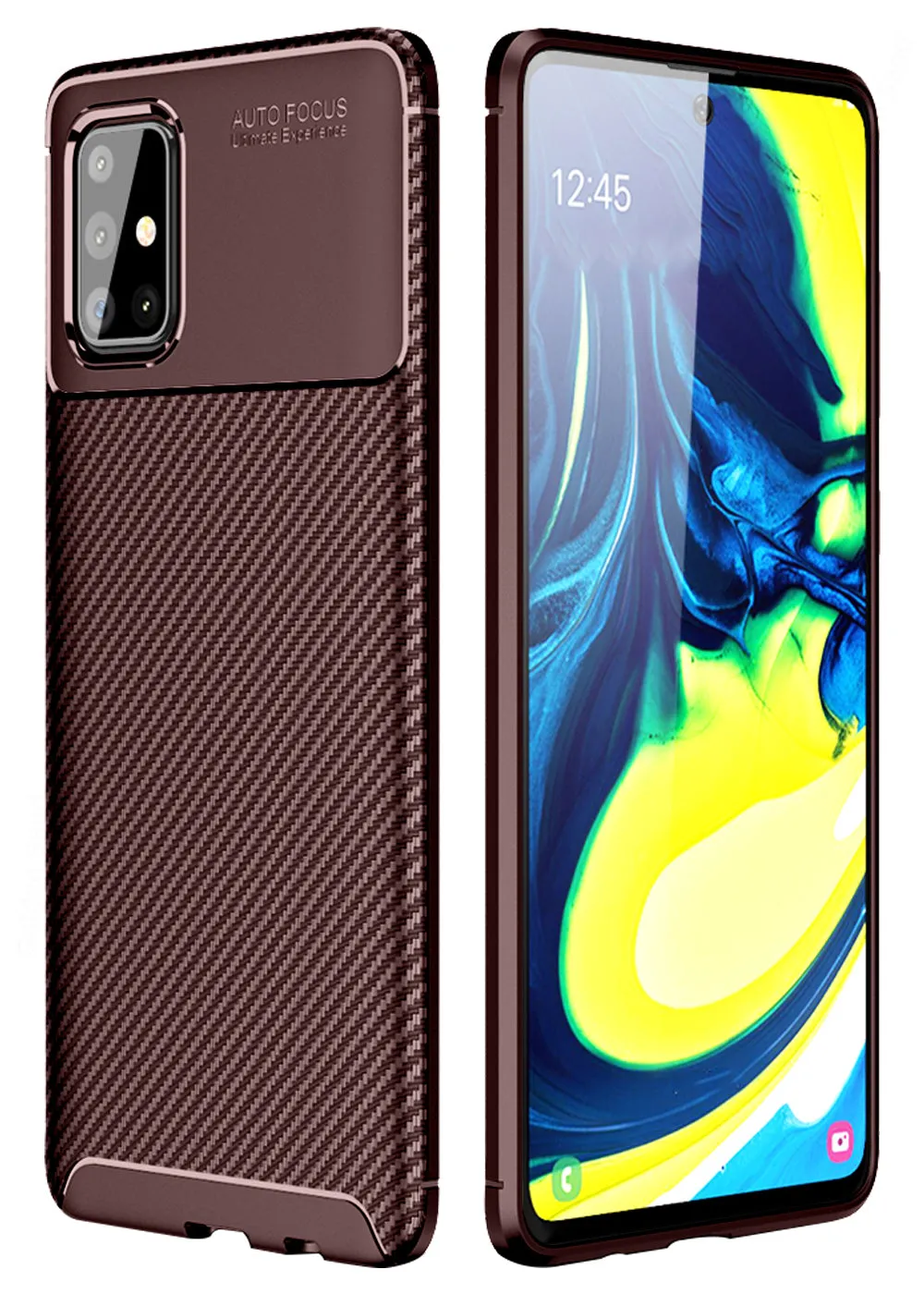 Aramid Fibre Series Shockproof Armor Back Cover for Samsung Galaxy A71 6.7 inch, Brown