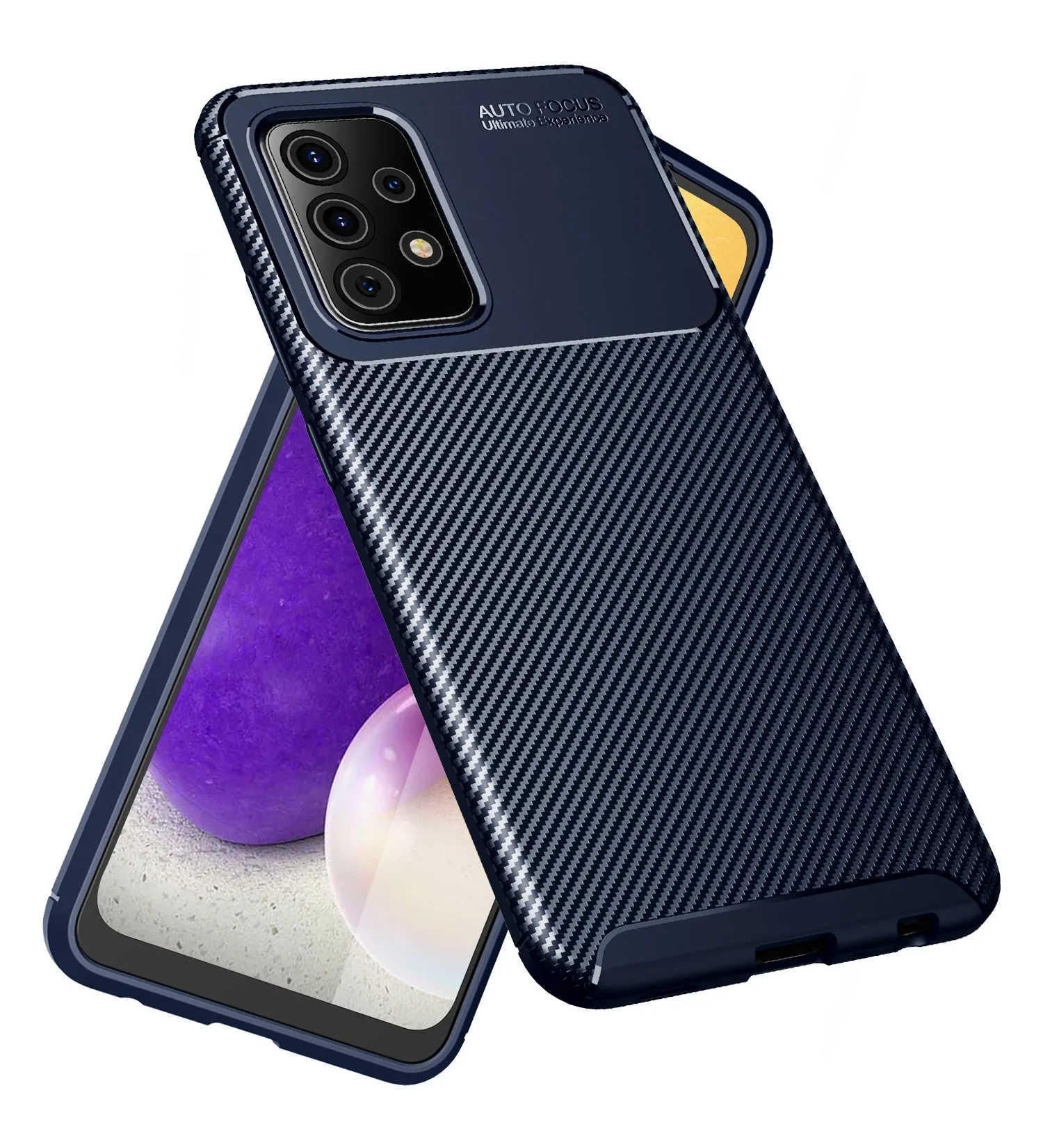 Aramid Fibre Series Shockproof Armor Back Cover for Samsung Galaxy A72, 6.7 inch, Blue