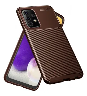Aramid Fibre Series Shockproof Armor Back Cover for Samsung Galaxy A72, 6.7 inch, Brown