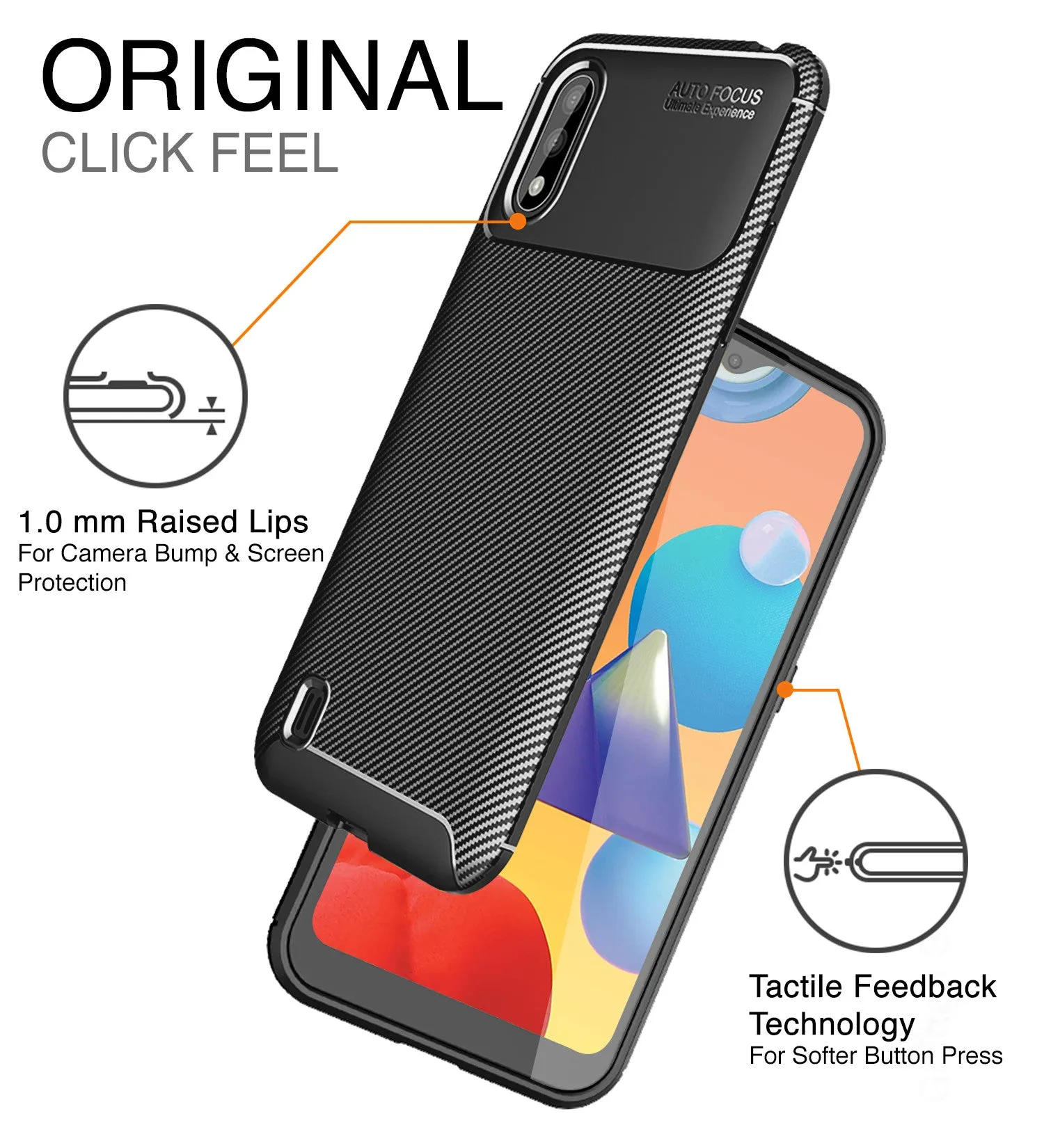 Aramid Fibre Series Shockproof Armor Back Cover for Samsung Galaxy M01, Mirage Black