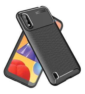 Aramid Fibre Series Shockproof Armor Back Cover for Samsung Galaxy M01, Mirage Black