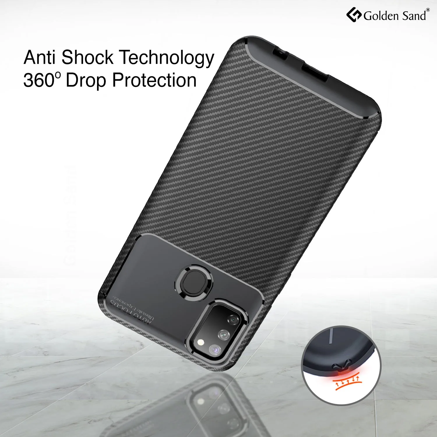 Aramid Fibre Series Shockproof Armor Back Cover for Samsung Galaxy M21 2021 Edition, Samsung Galaxy M21, M30s 6.4 inch, Black