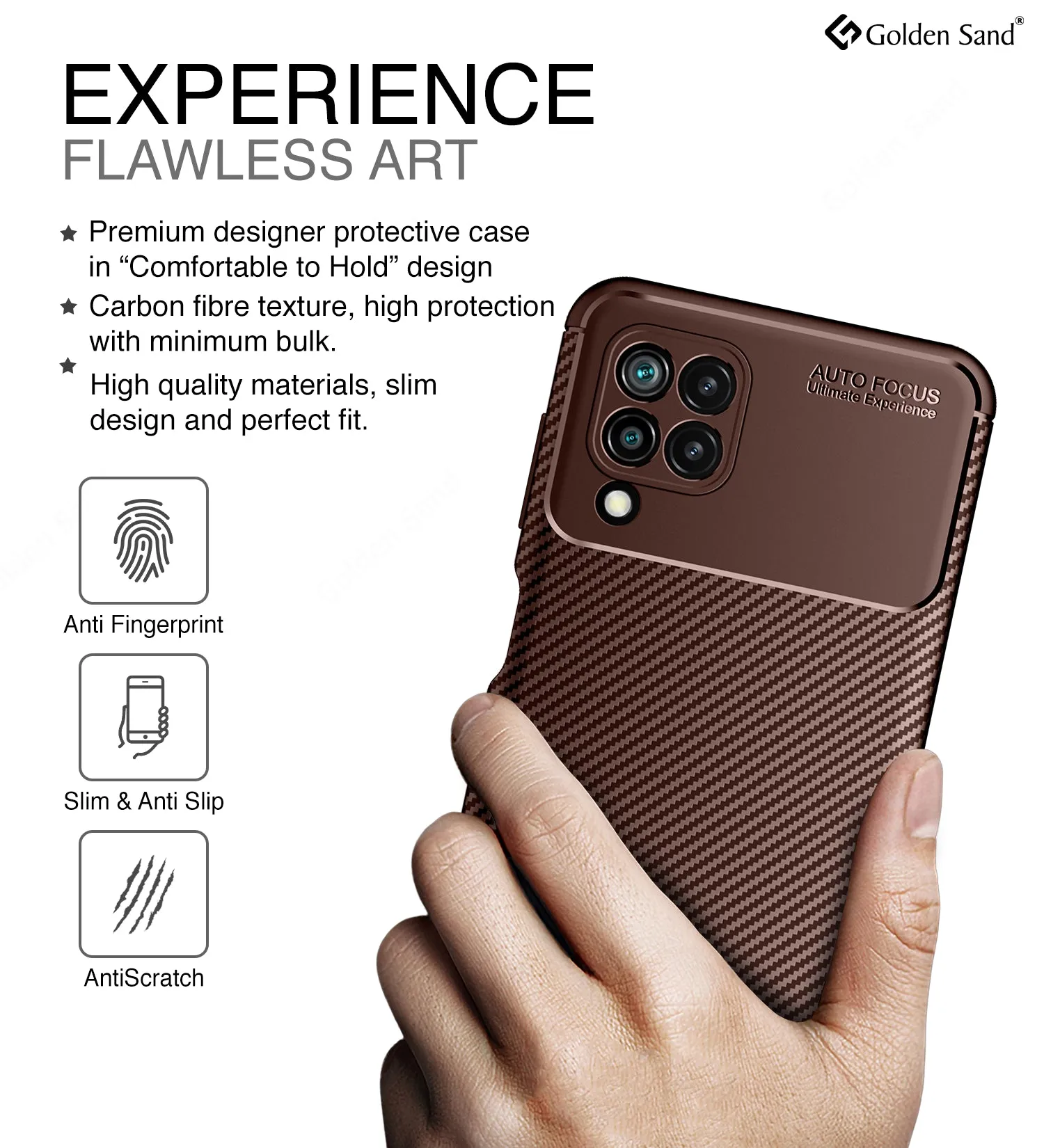 Aramid Fibre Series Shockproof Armor Back Cover for Samsung Galaxy M32 4G, Samsung Galaxy F22, 6.4 inch, Brown