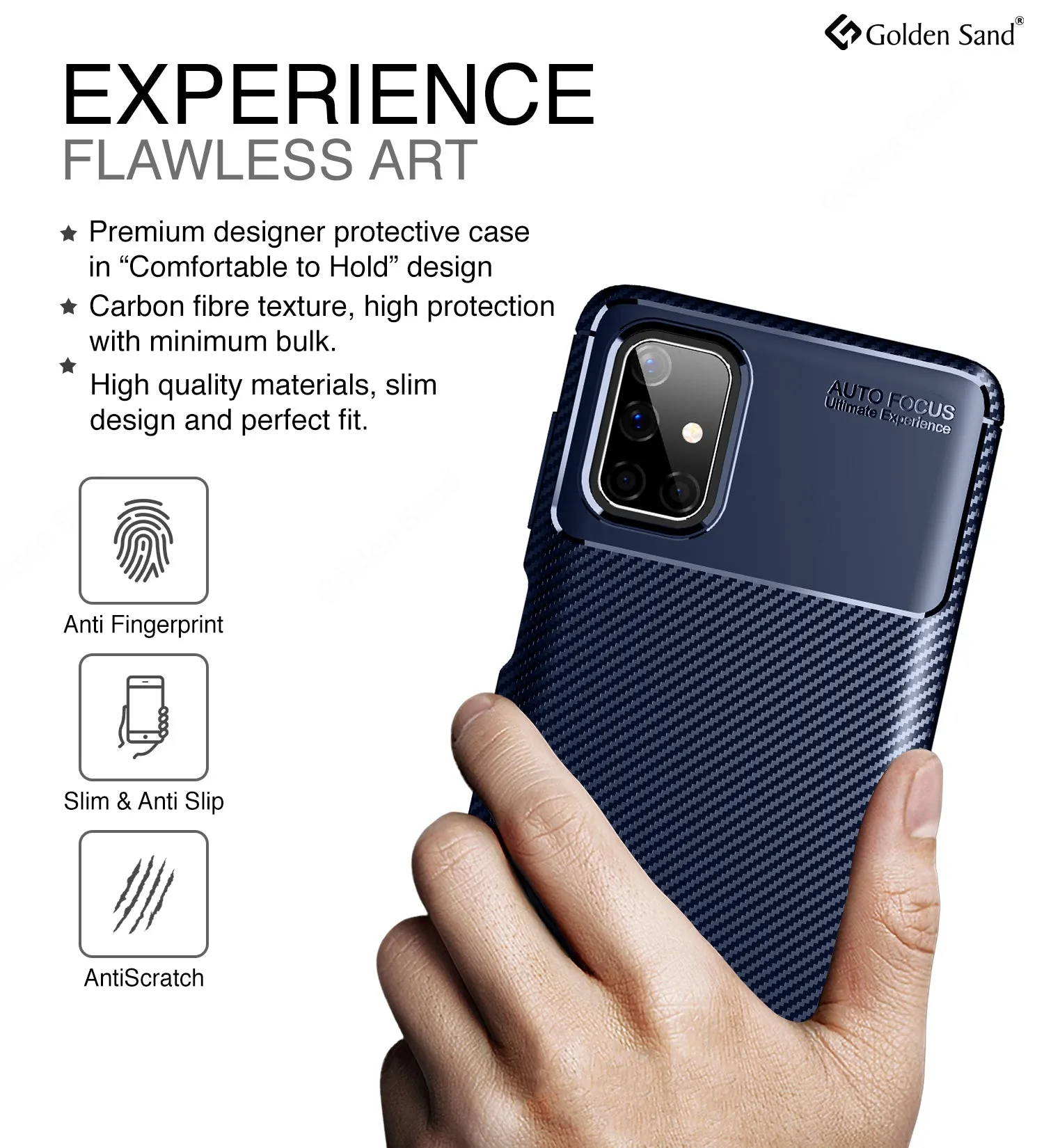 Aramid Fibre Series Shockproof Armor Back Cover for Samsung Galaxy M51, Blue